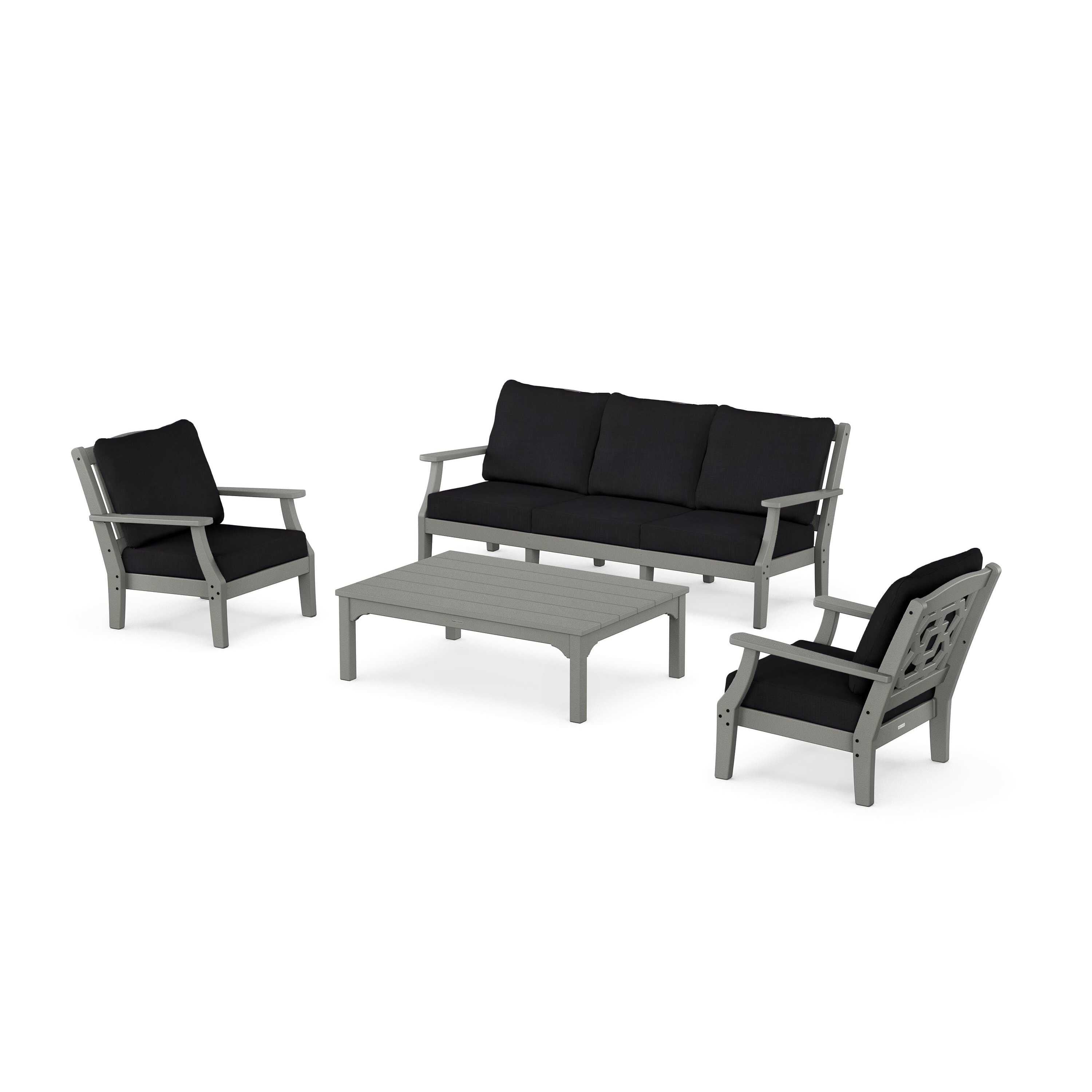 Chinoiserie 4-Piece Deep Seating Set with Sofa