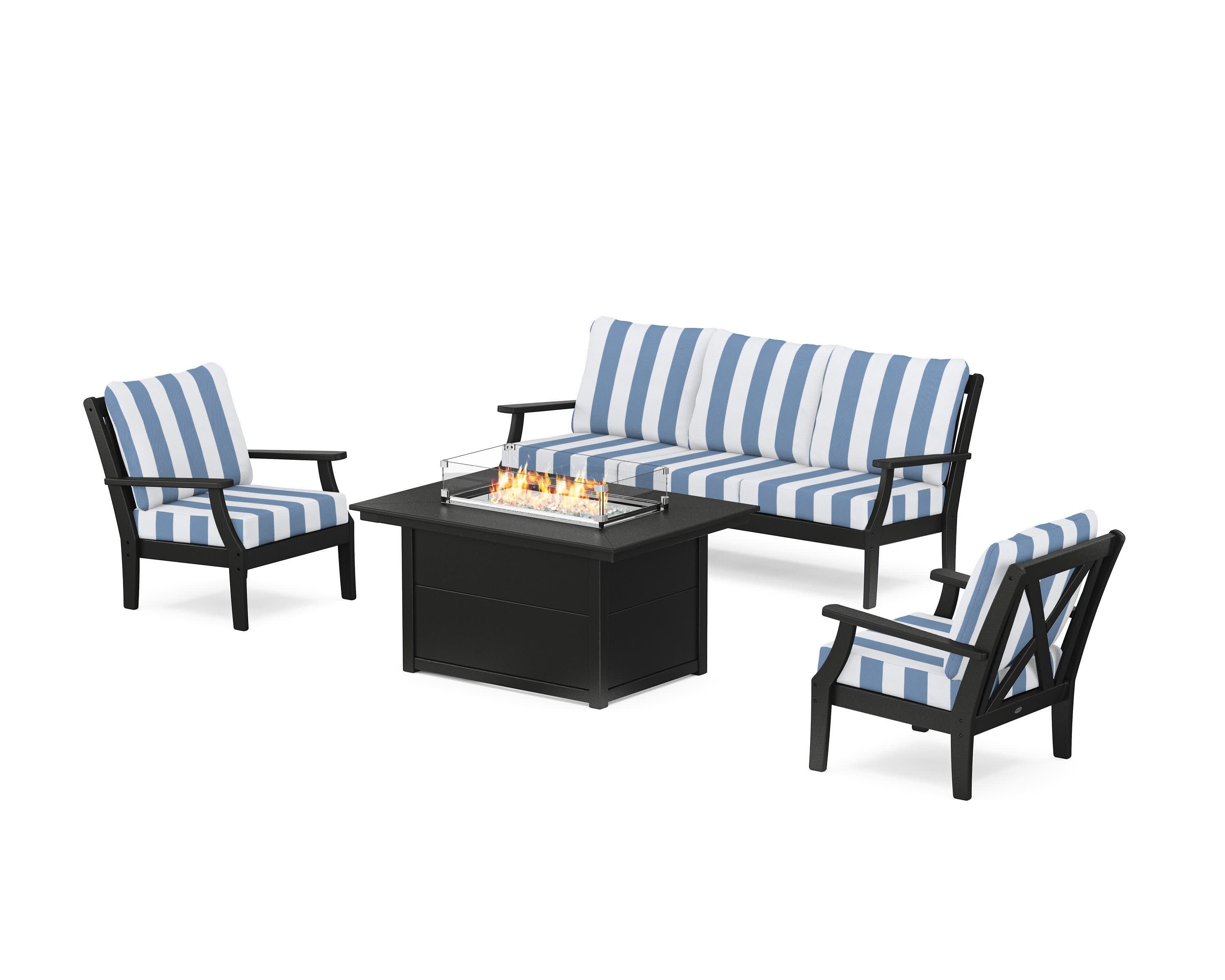 Braxton Deep Seating Fire Pit Table Set