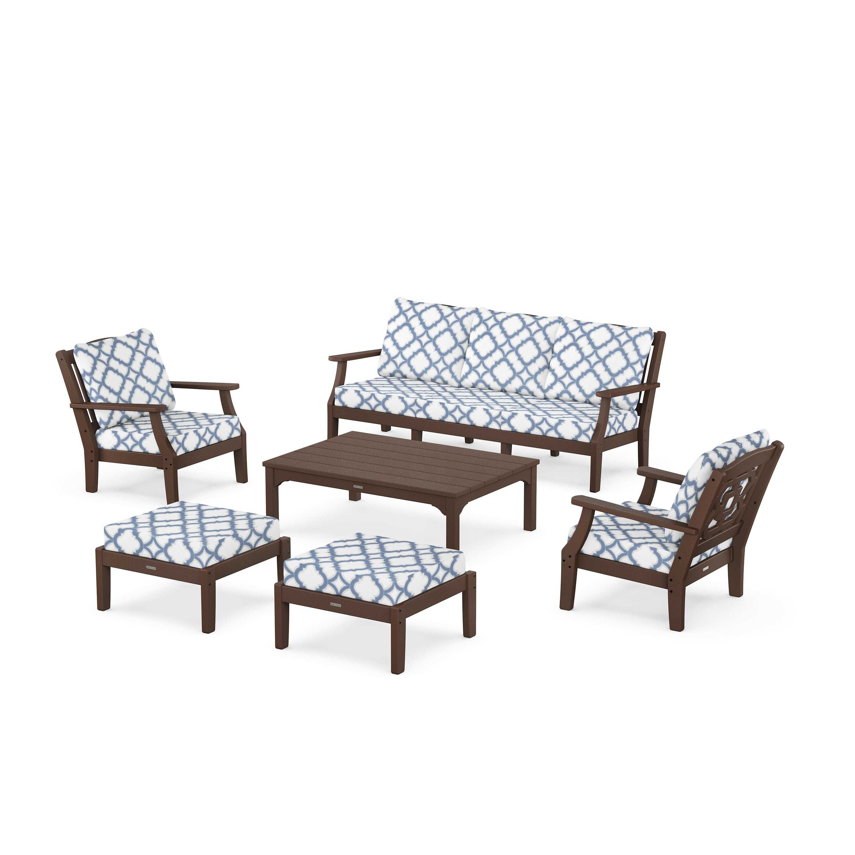 Chinoiserie 6-Piece Lounge Sofa Set