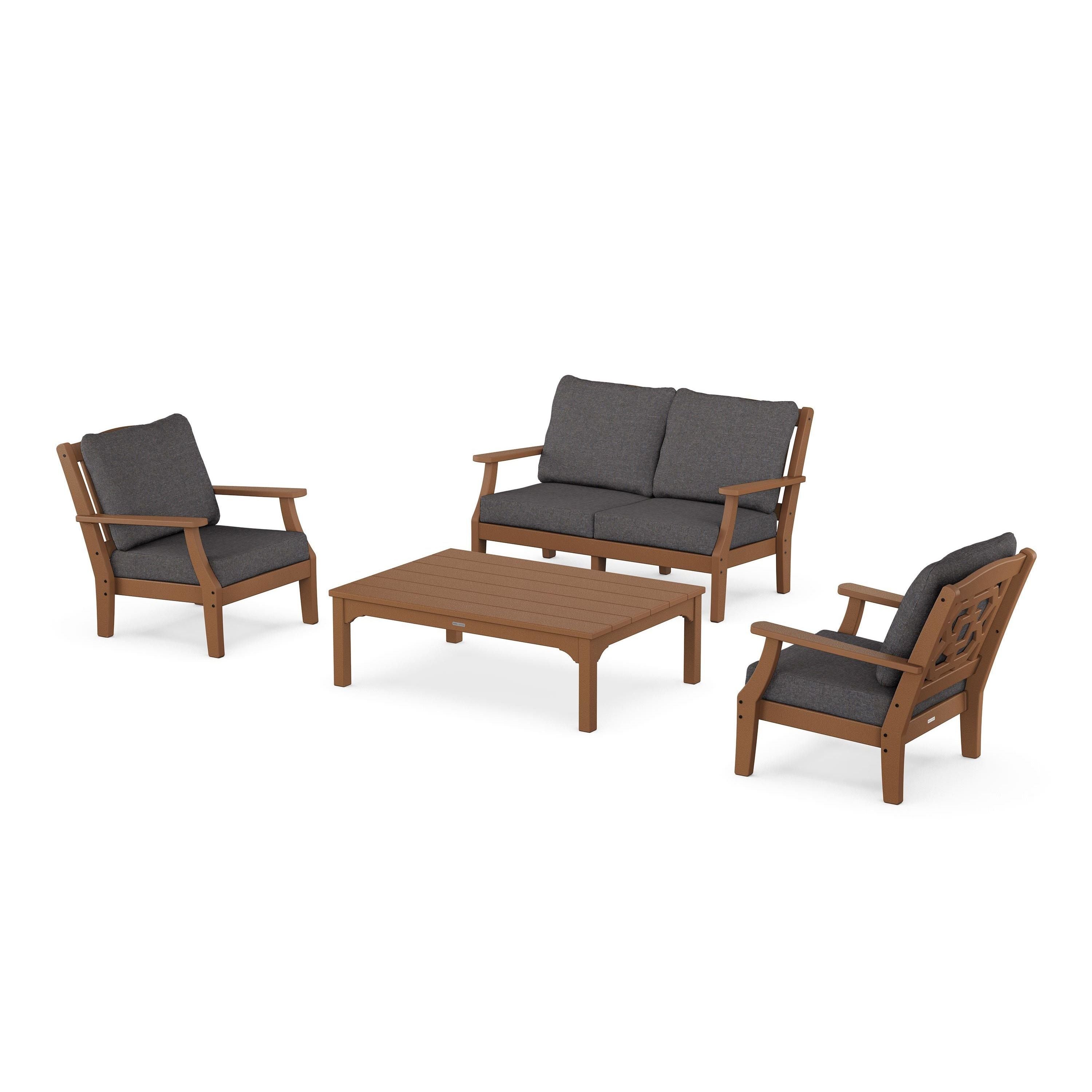 Chinoiserie 4-Piece Deep Seating Set with Loveseat