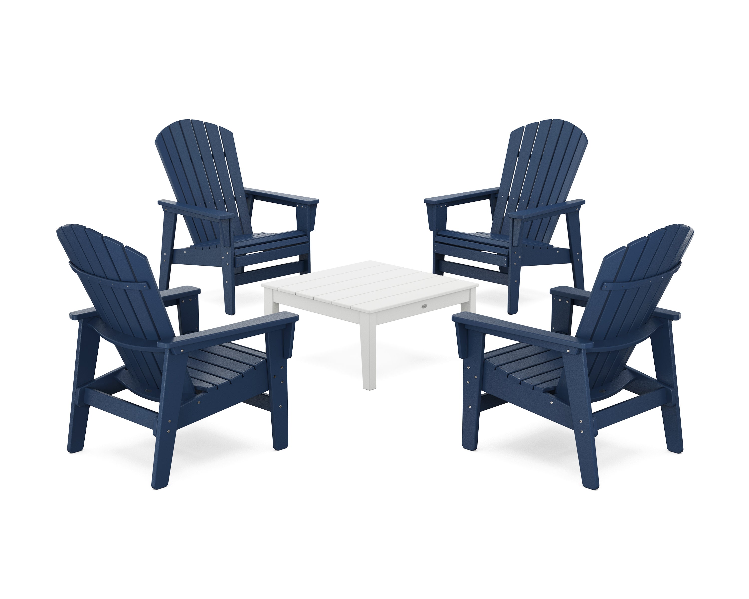 5-Piece Nautical Grand Upright Adirondack Chair Conversation Group