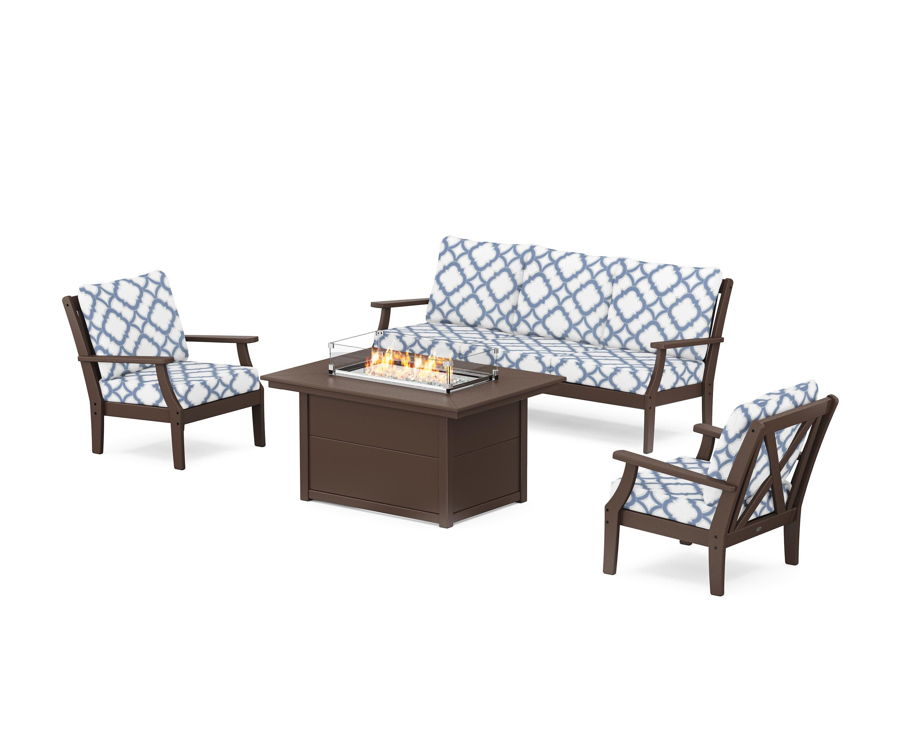 Braxton Deep Seating Fire Pit Table Set