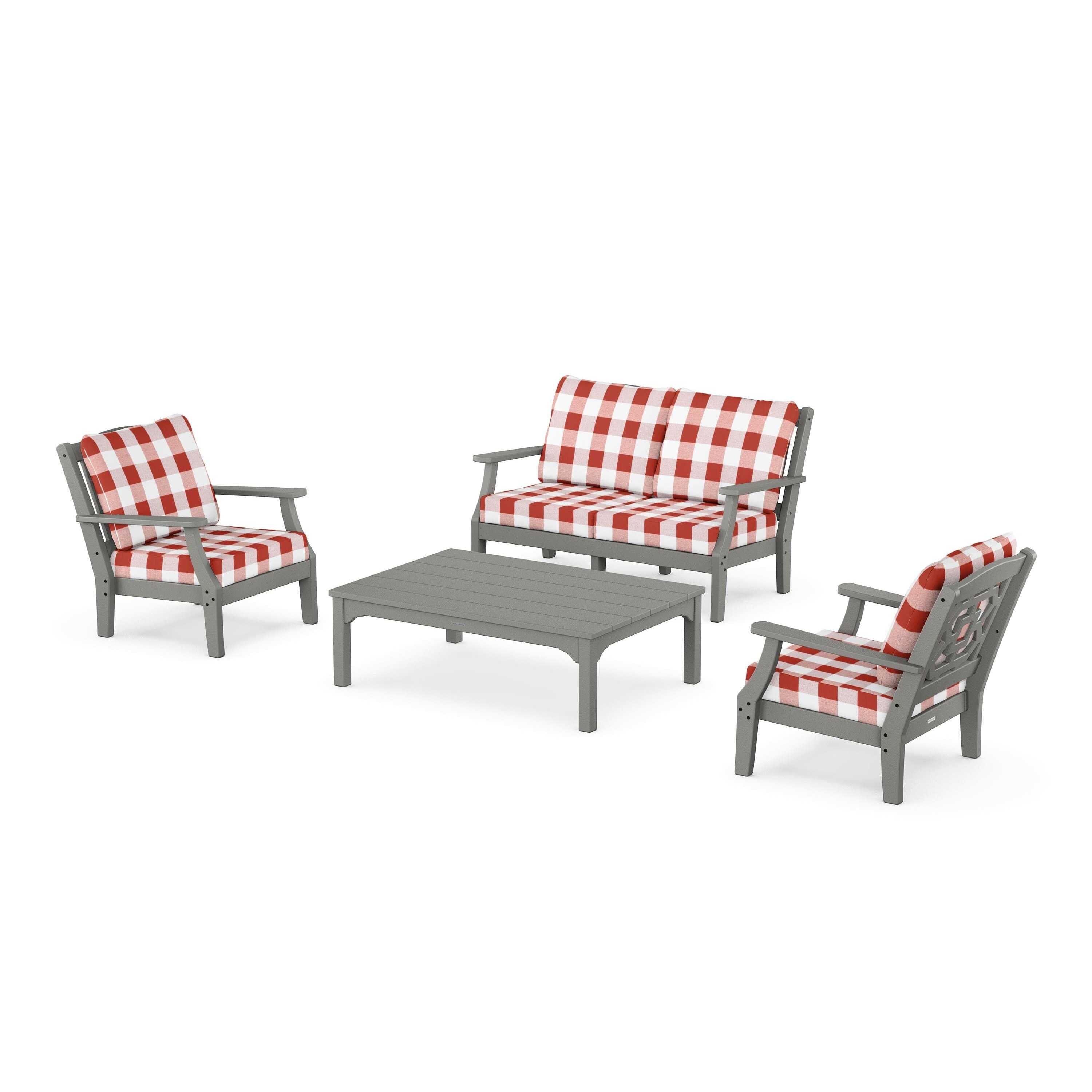 Chinoiserie 4-Piece Deep Seating Set with Loveseat