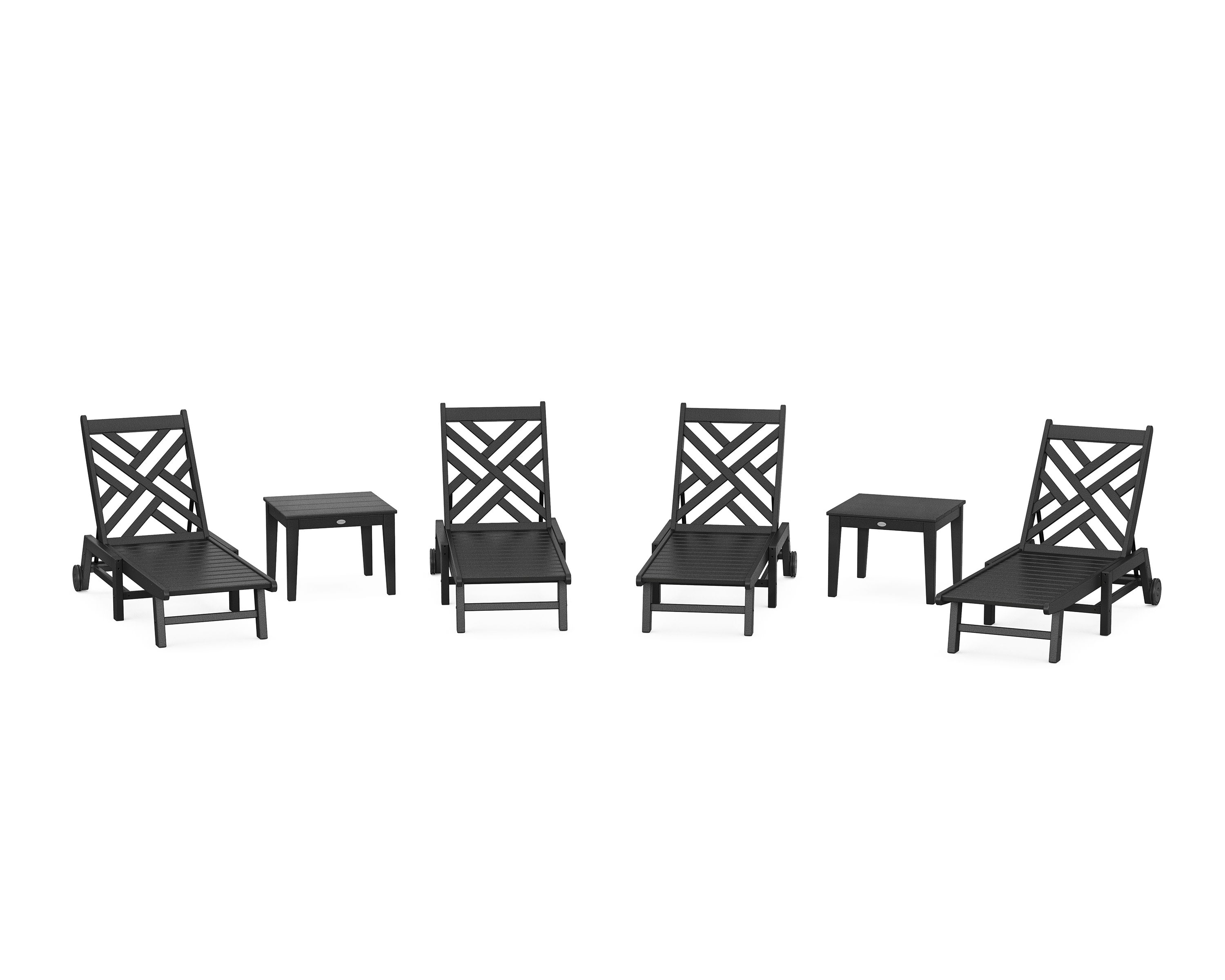 Chippendale 6-Piece Chaise Set with Wheels