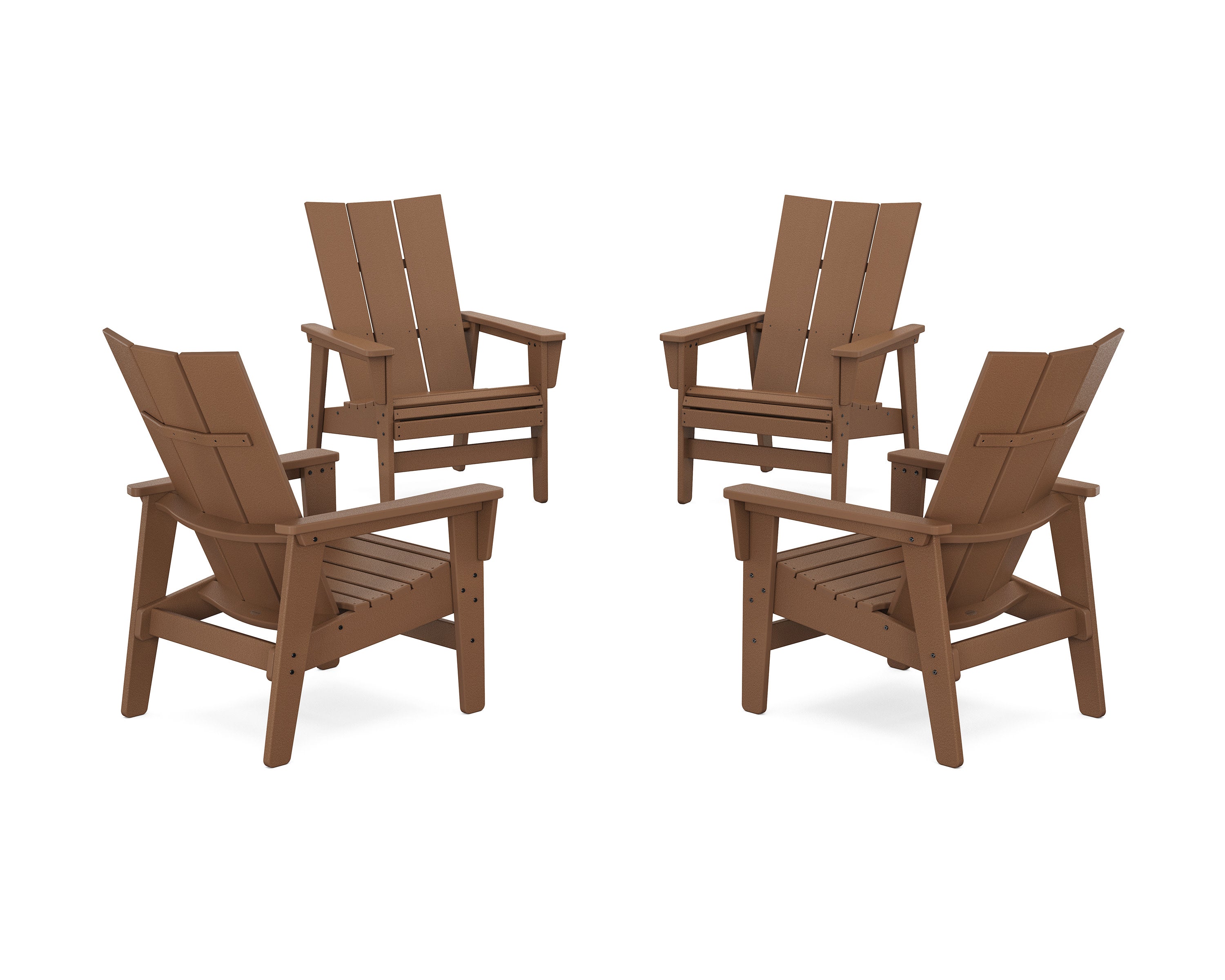 4-Piece Modern Grand Upright Adirondack Chair Conversation Set