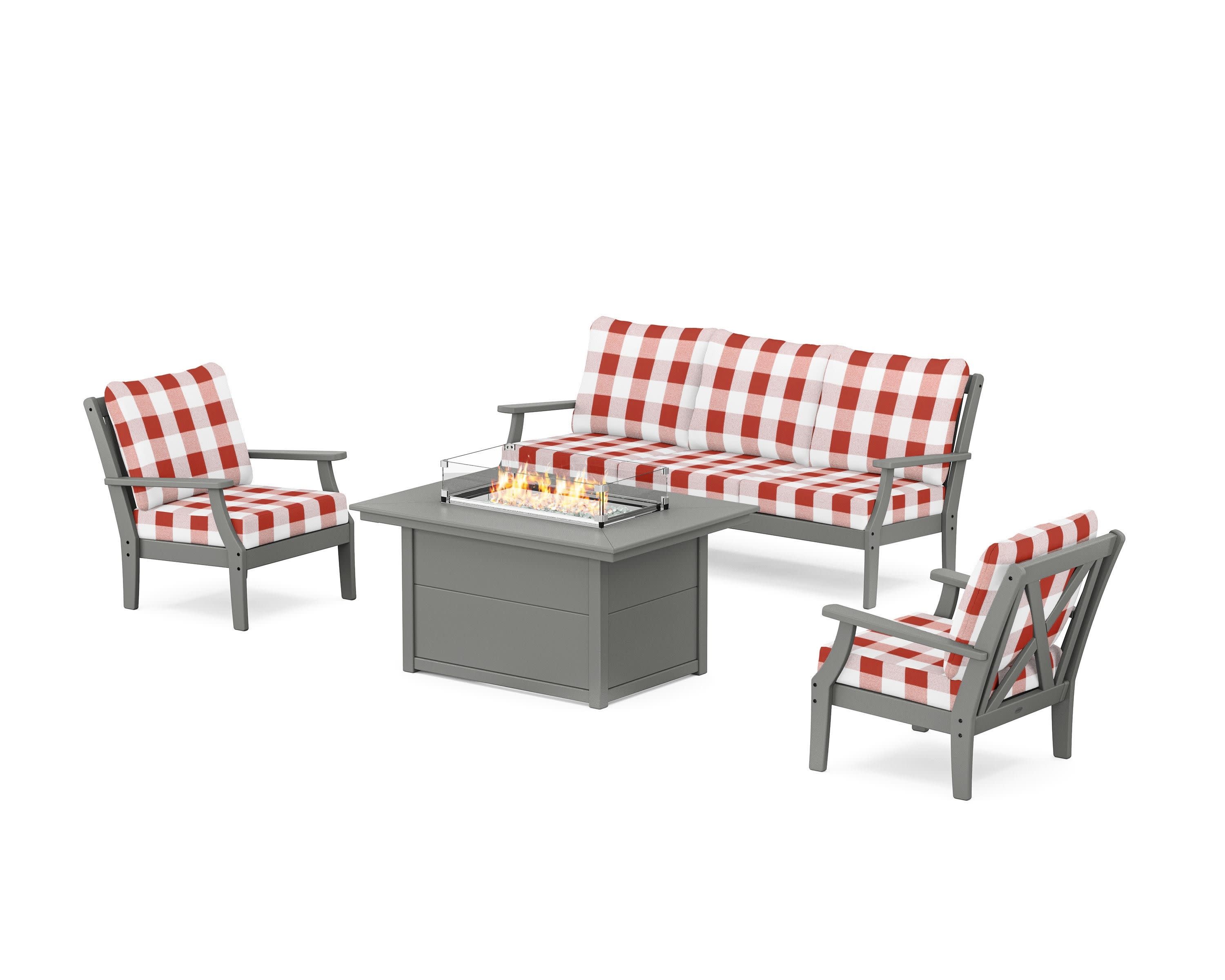 Braxton Deep Seating Fire Pit Table Set
