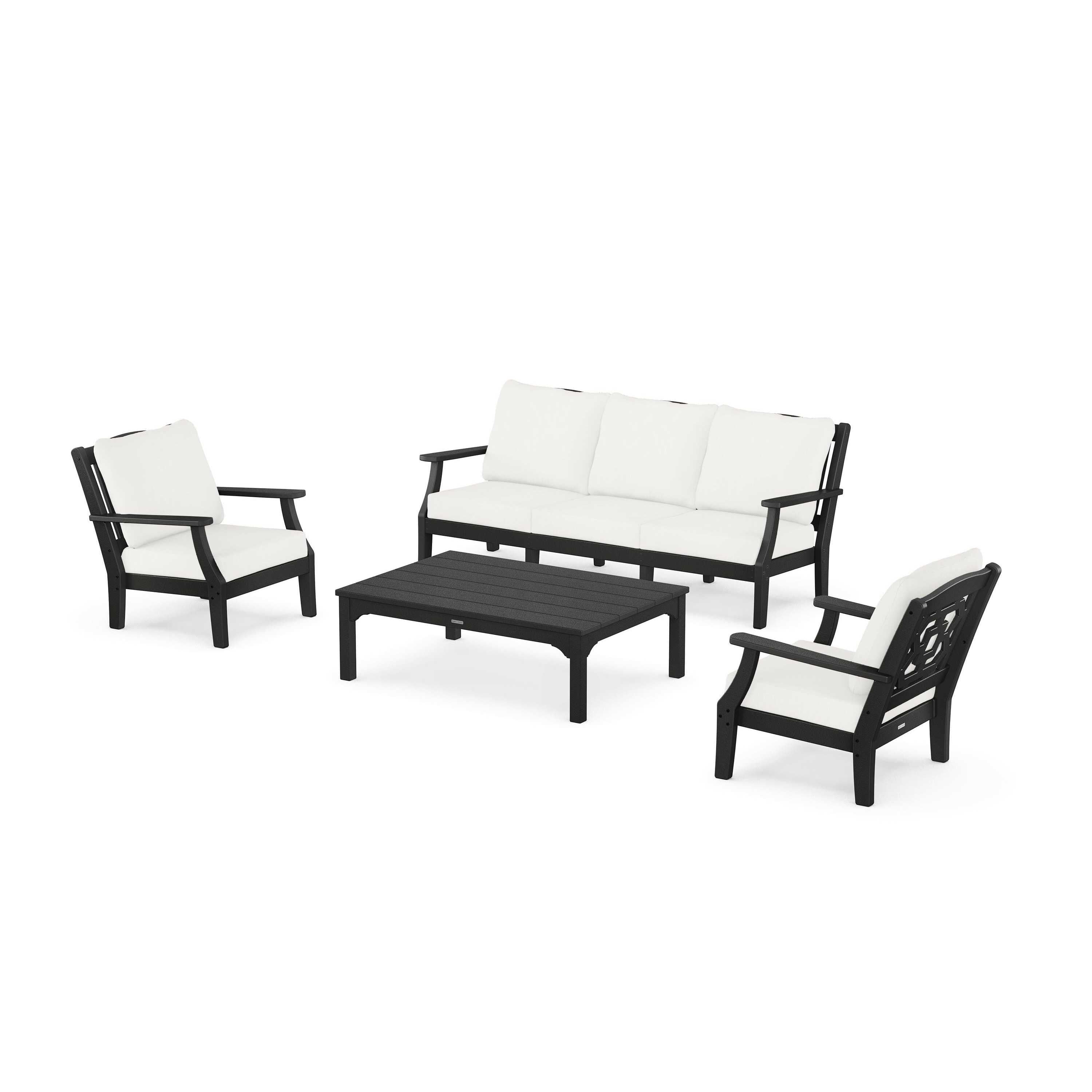 Chinoiserie 4-Piece Deep Seating Set with Sofa