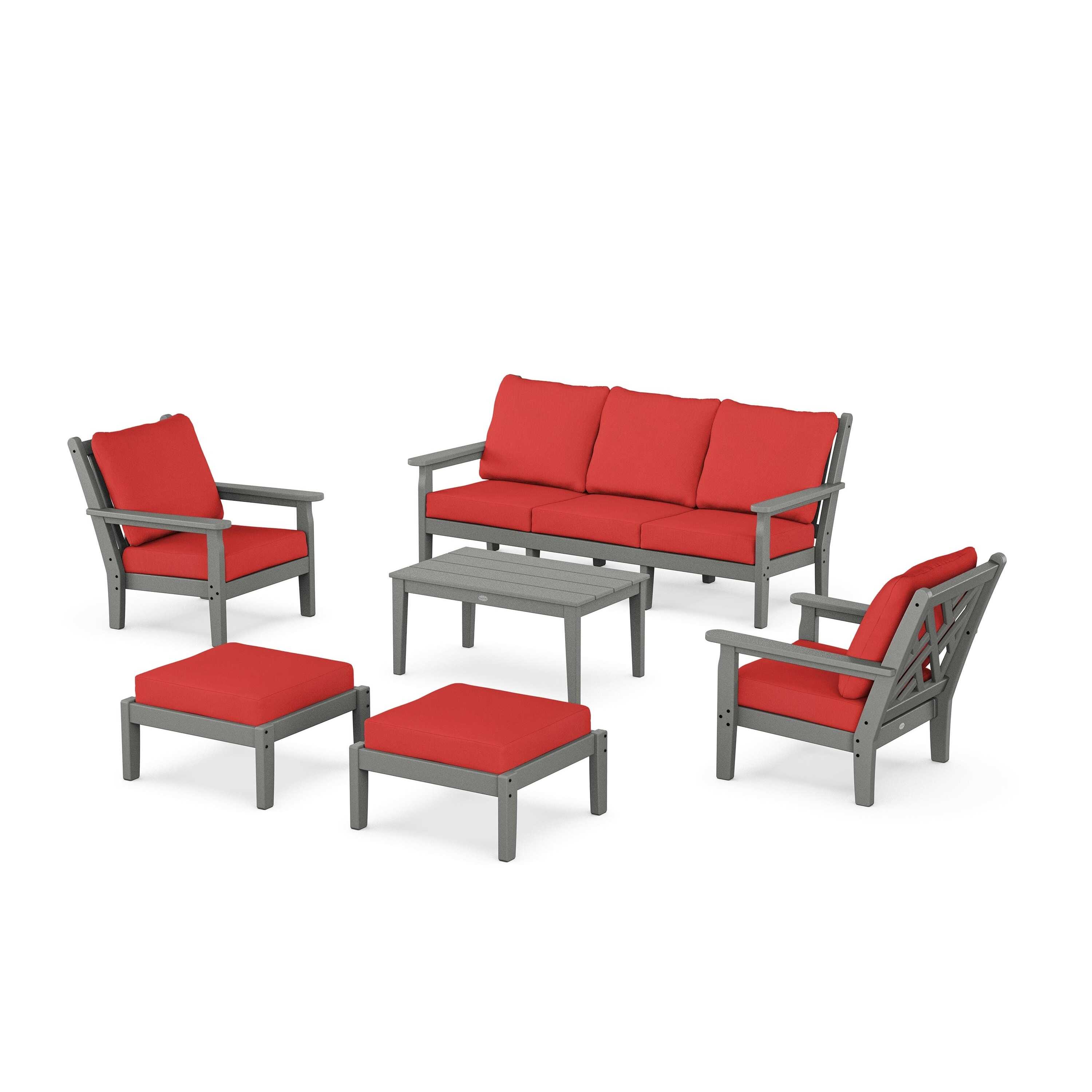 Chippendale 6-Piece Lounge Sofa Set