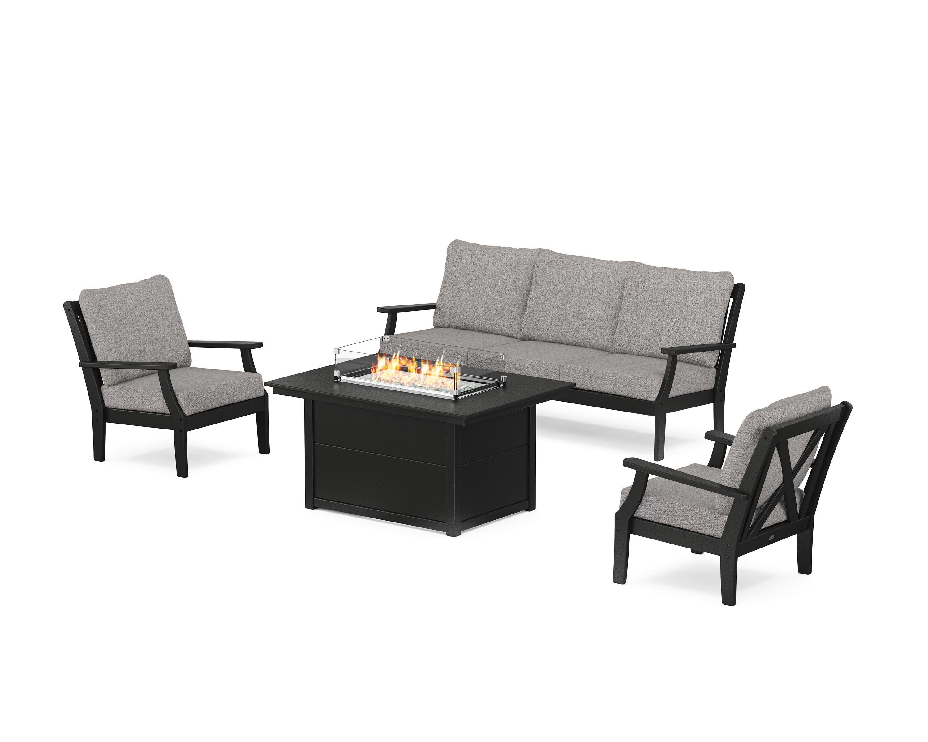 Braxton Deep Seating Fire Pit Table Set
