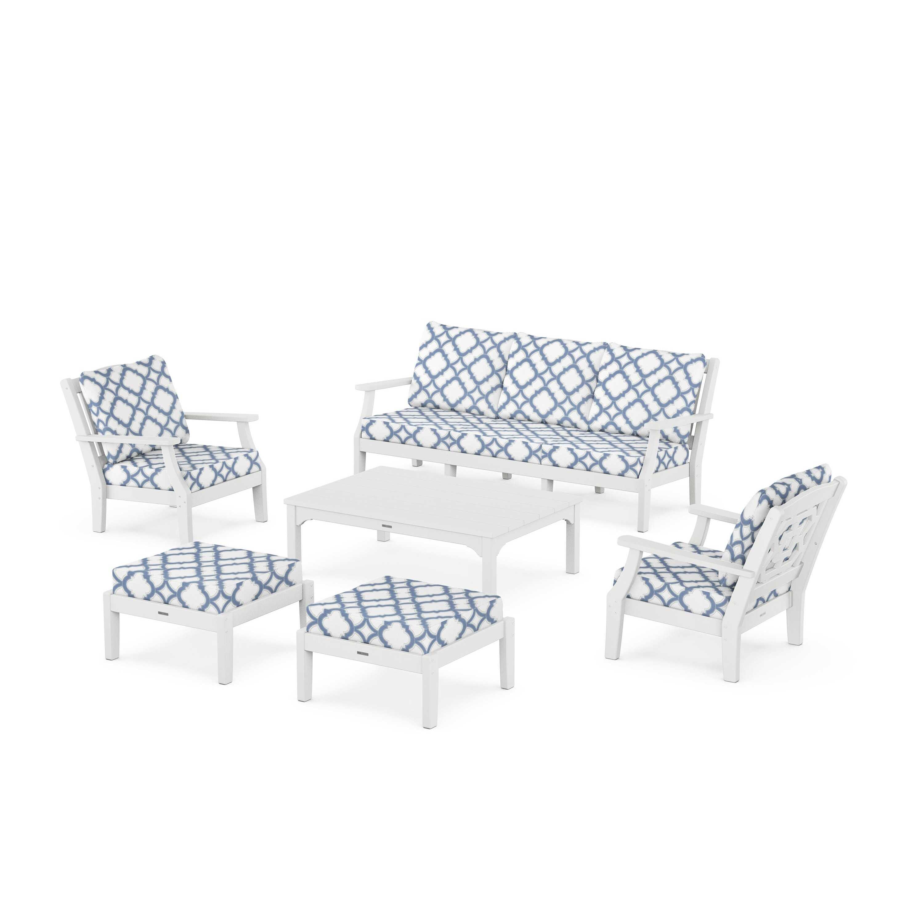 Chinoiserie 6-Piece Lounge Sofa Set