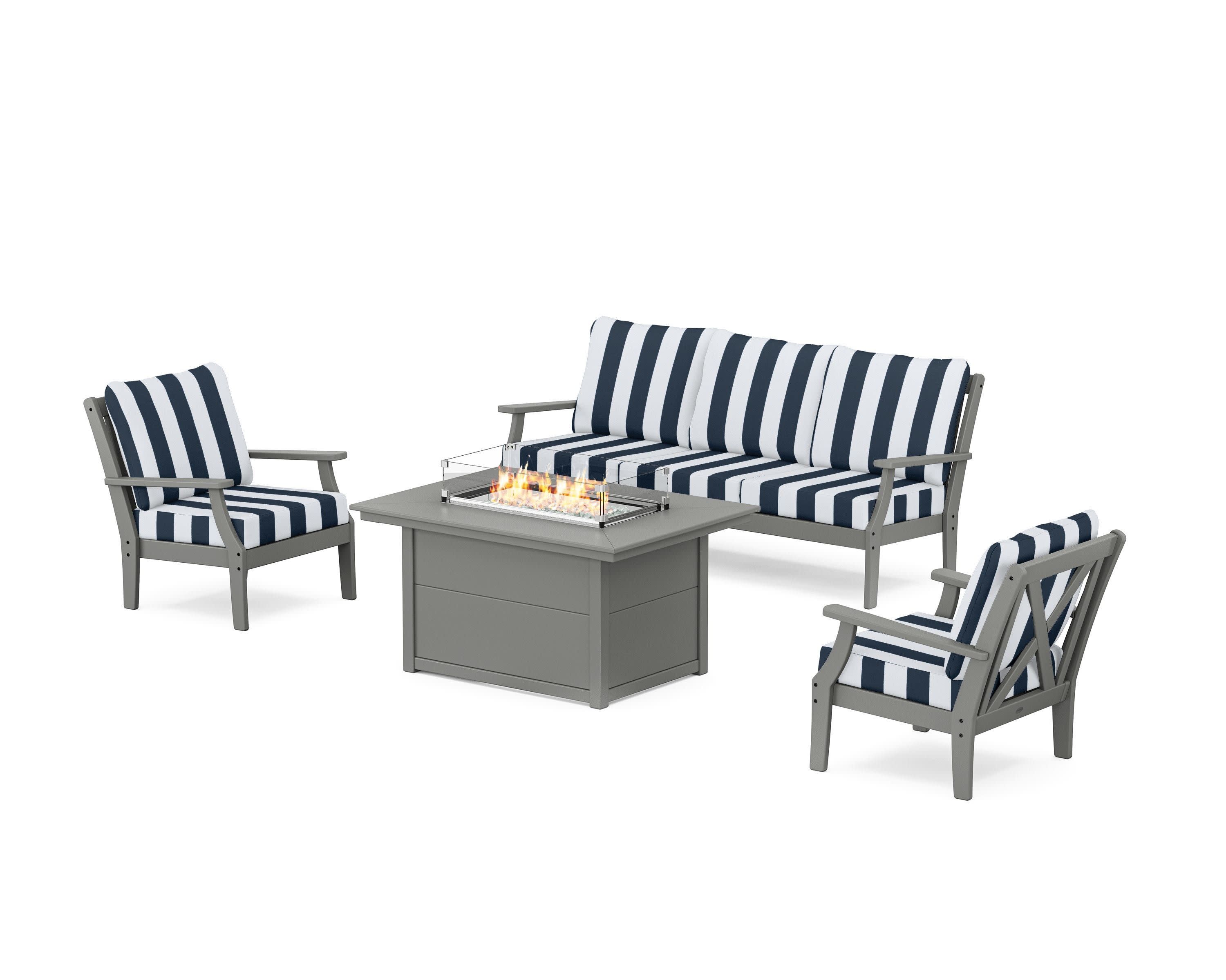 Braxton Deep Seating Fire Pit Table Set