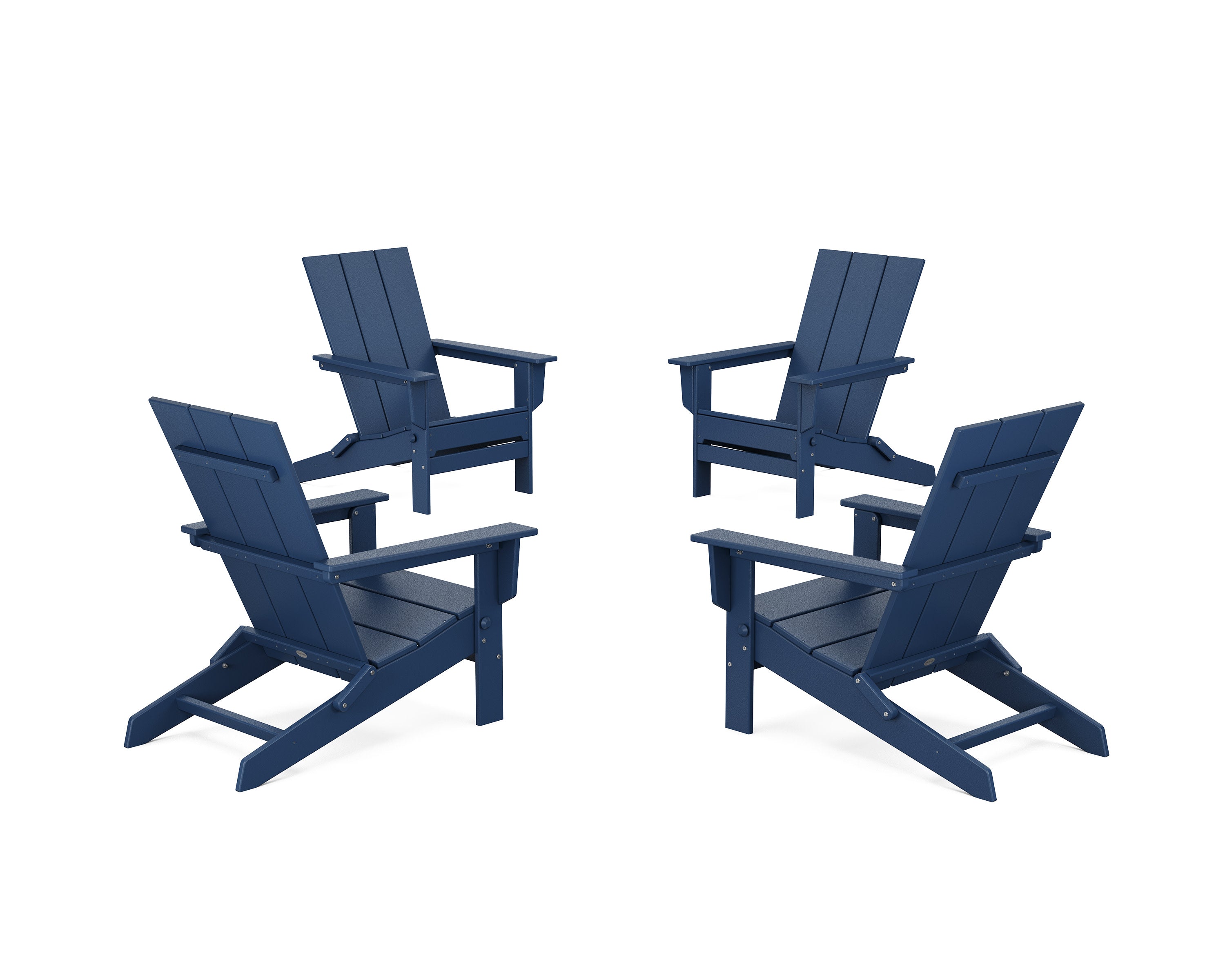 4-Piece Modern Studio Folding Adirondack Chair Conversation Set