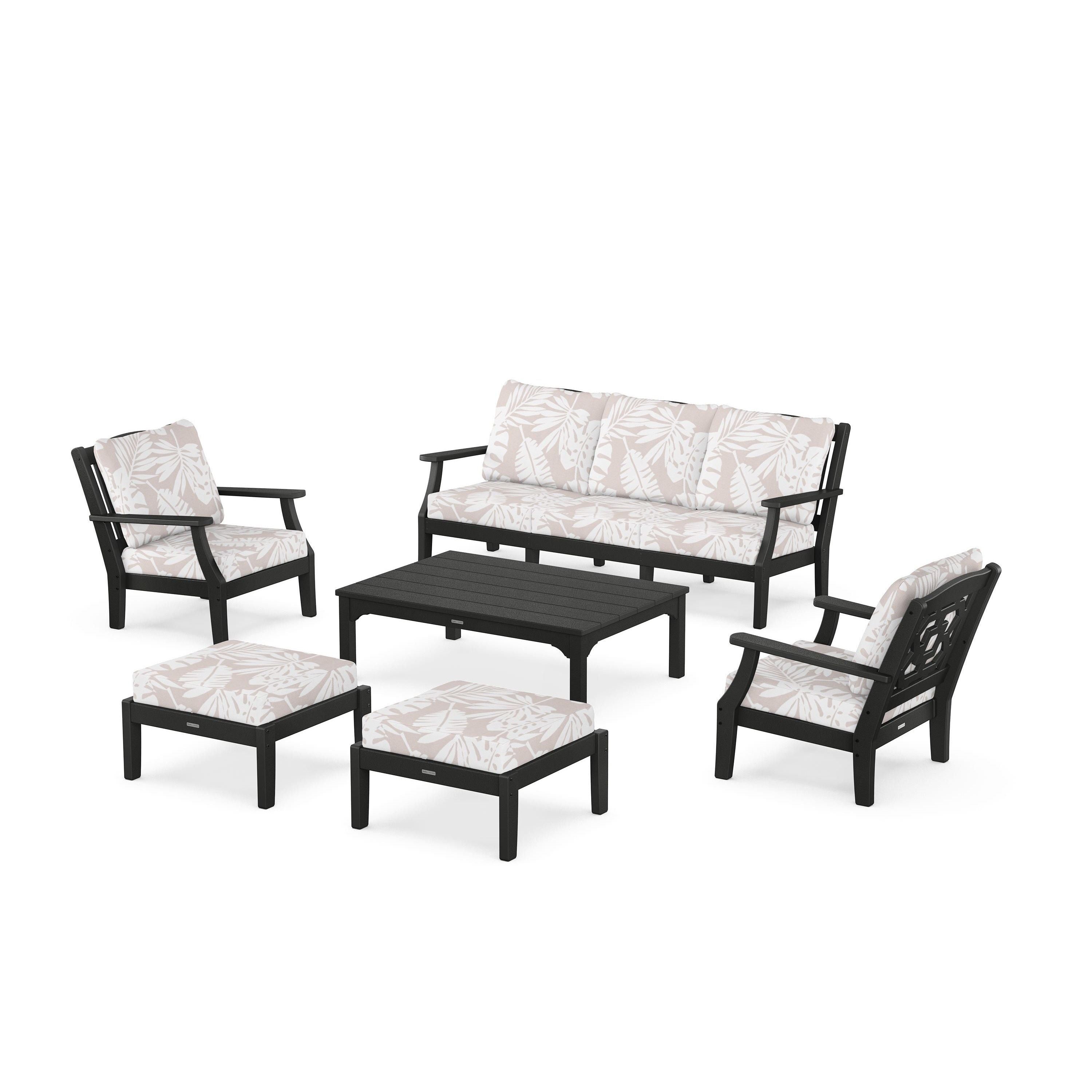 Chinoiserie 6-Piece Lounge Sofa Set