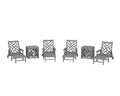 Chippendale 6-Piece Chaise Set with Umbrella Stand Accent Table
