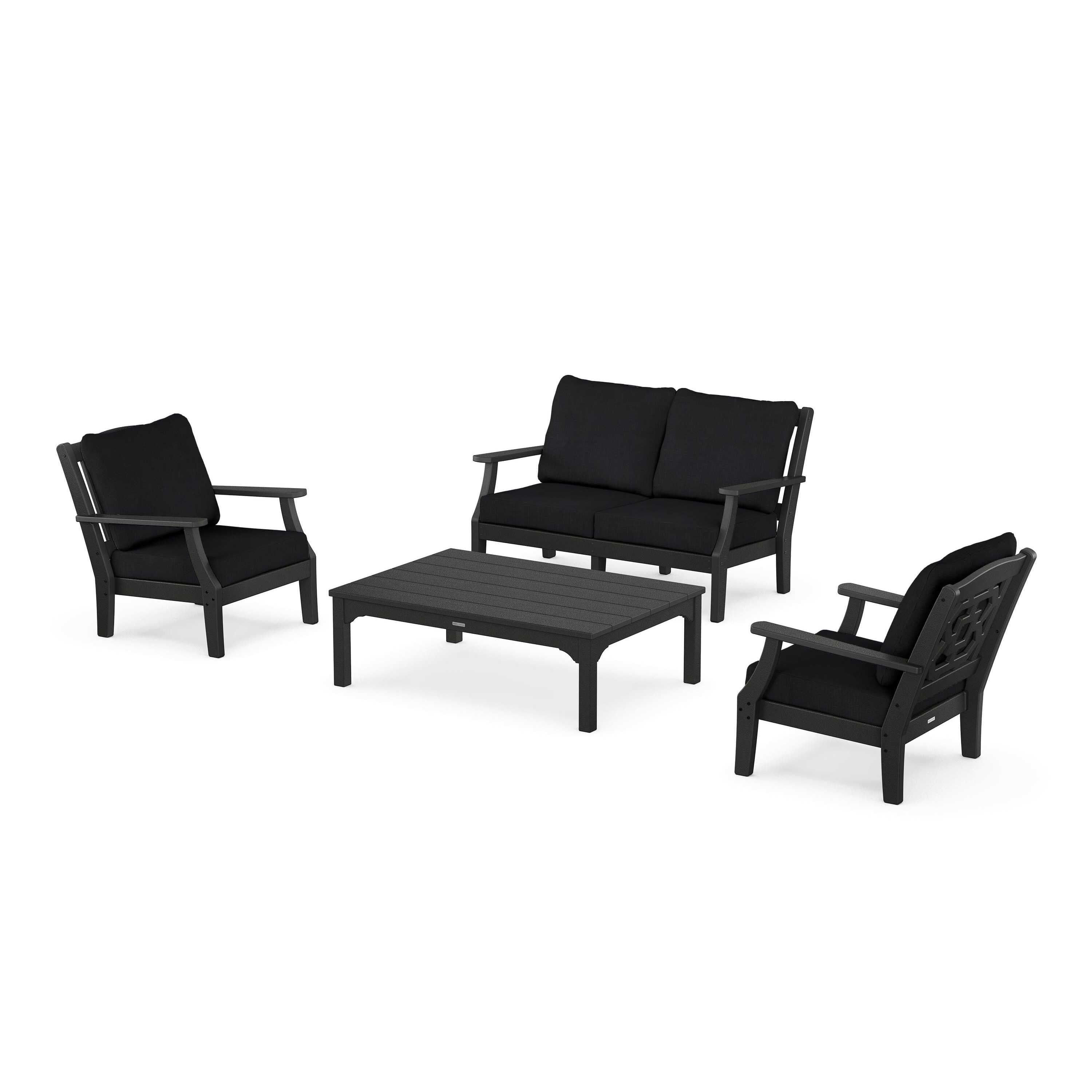 Chinoiserie 4-Piece Deep Seating Set with Loveseat