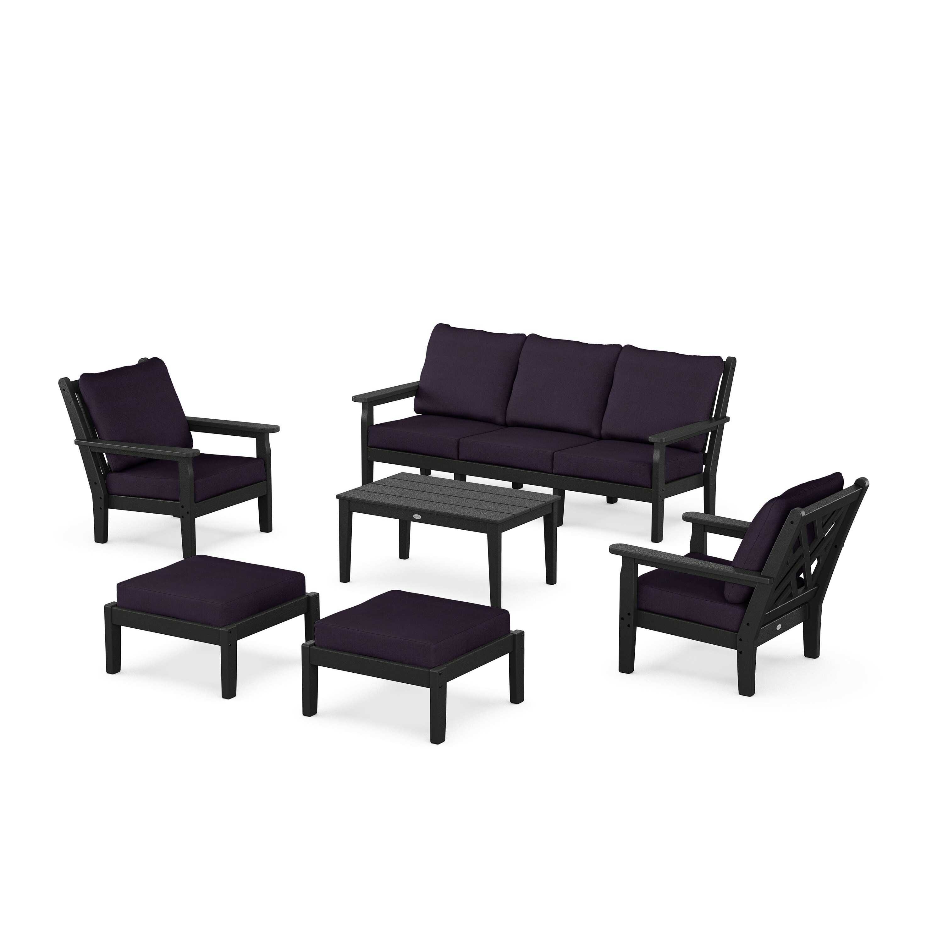 Chippendale 6-Piece Lounge Sofa Set