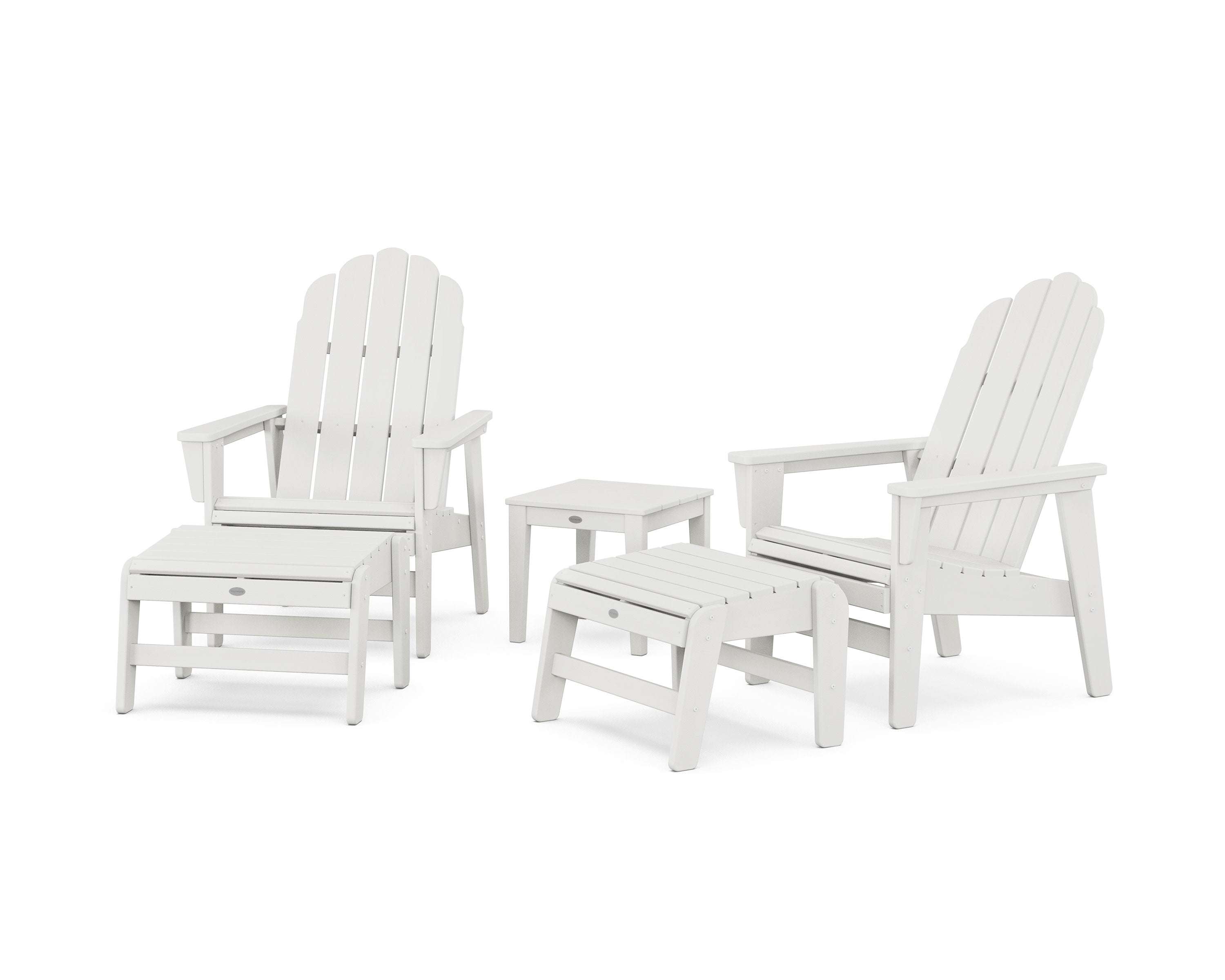 5-Piece Vineyard Grand Upright Adirondack Set with Ottomans and Side Table