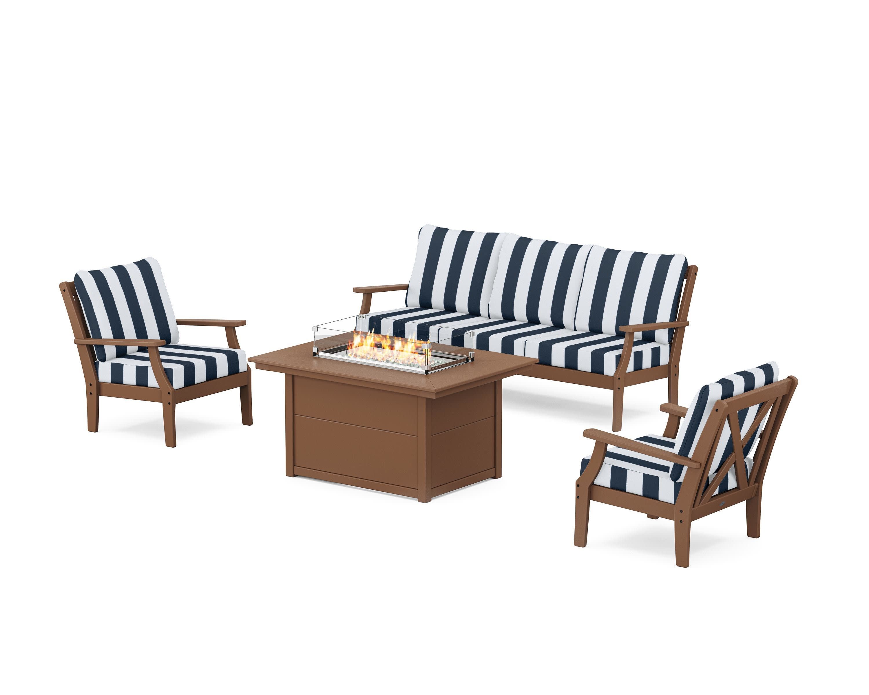Braxton Deep Seating Fire Pit Table Set