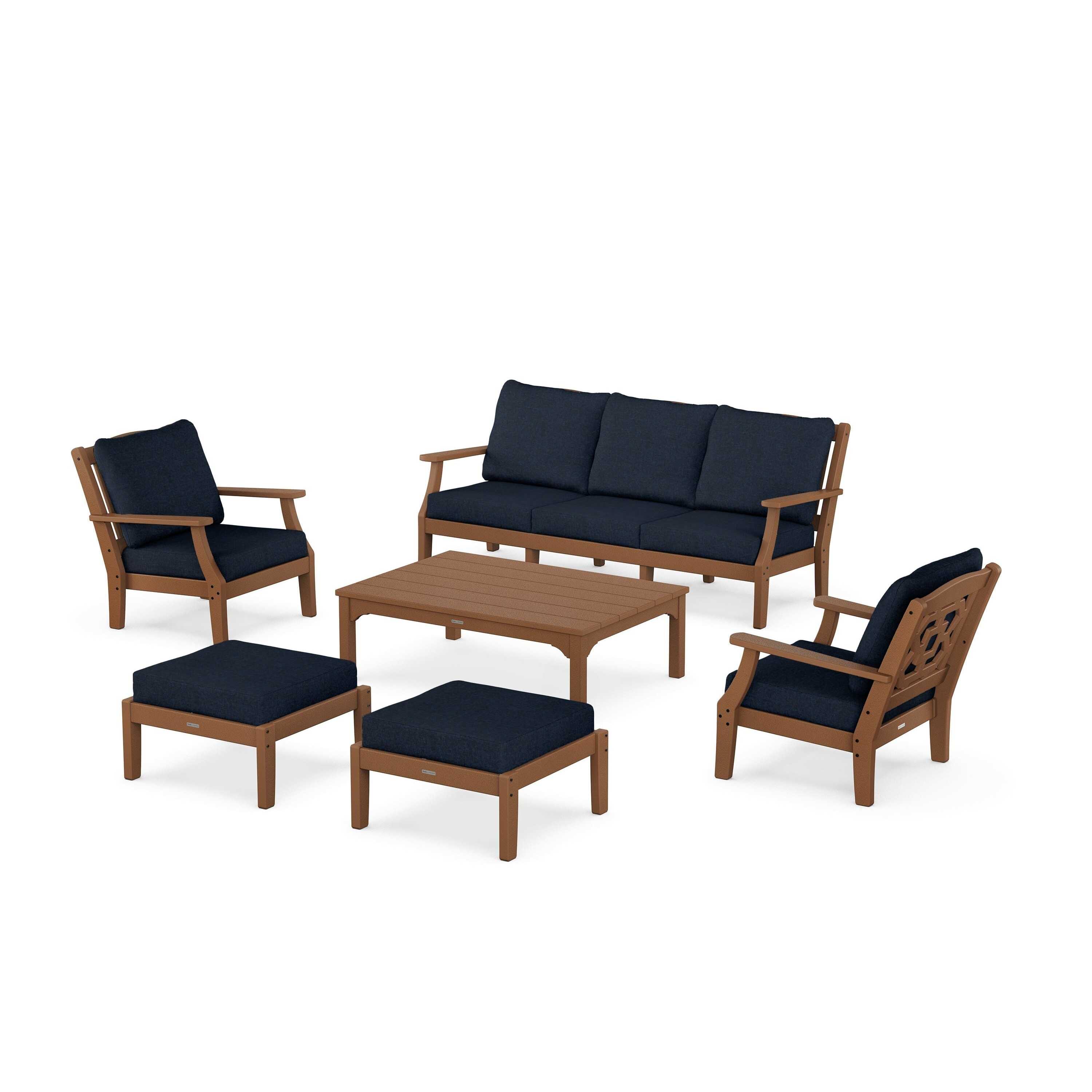 Chinoiserie 6-Piece Lounge Sofa Set
