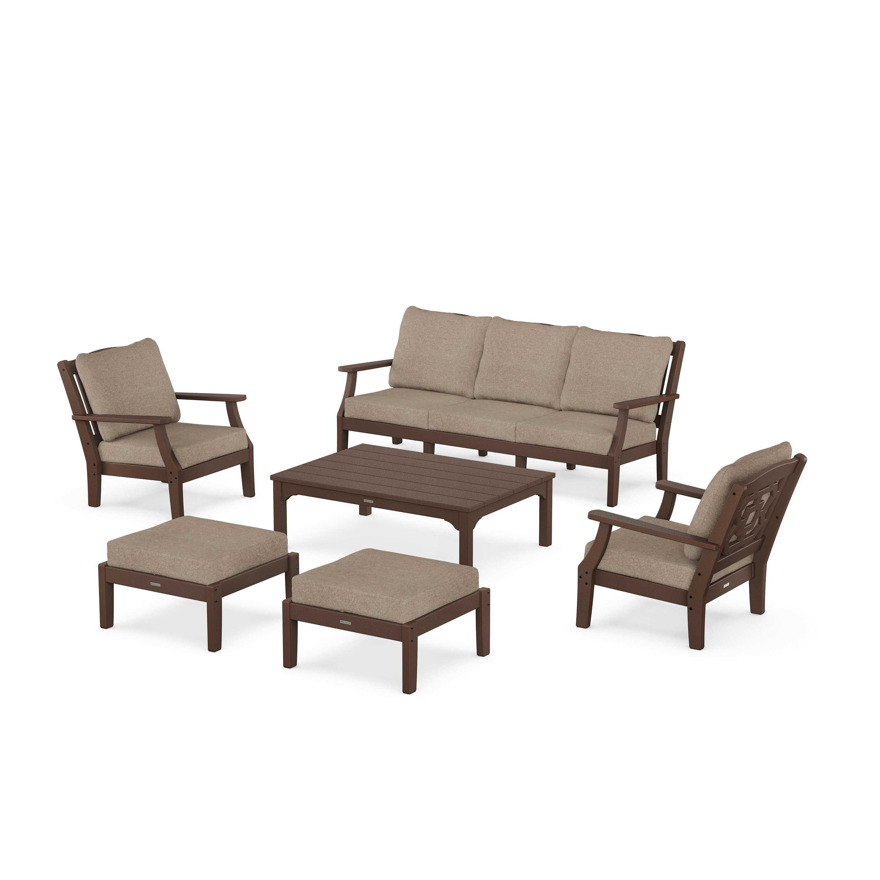 Chinoiserie 6-Piece Lounge Sofa Set