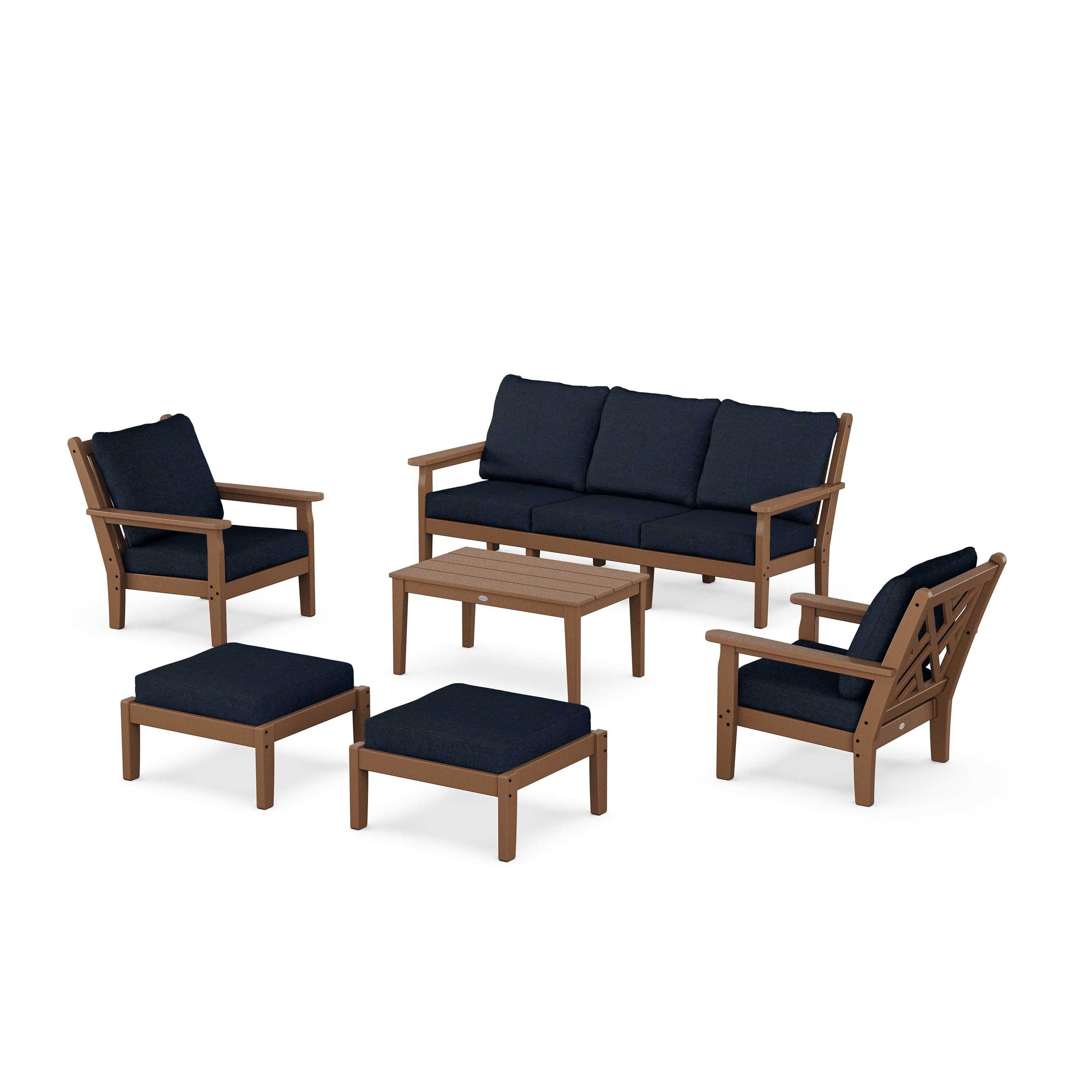 Chippendale 6-Piece Lounge Sofa Set