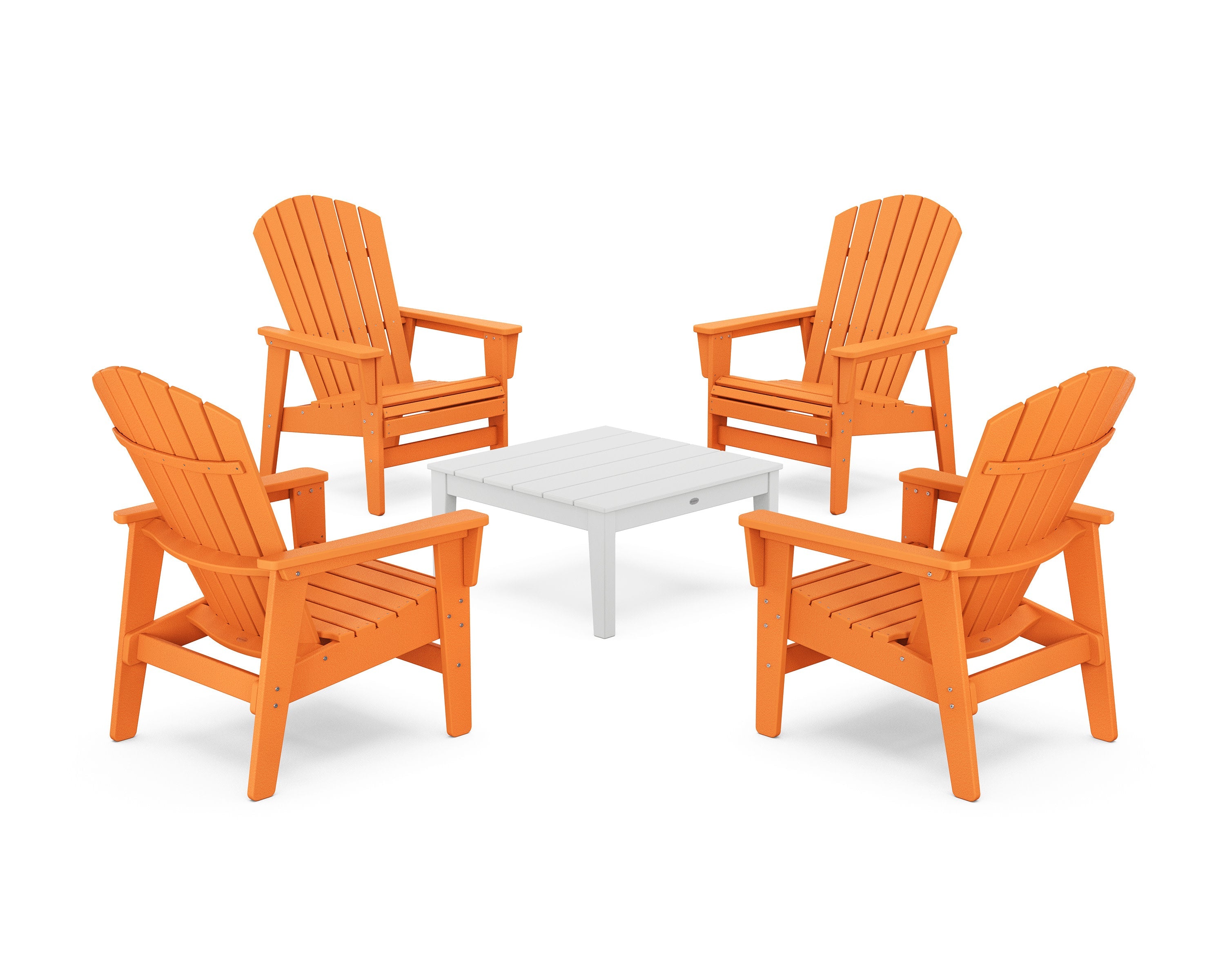 5-Piece Nautical Grand Upright Adirondack Chair Conversation Group
