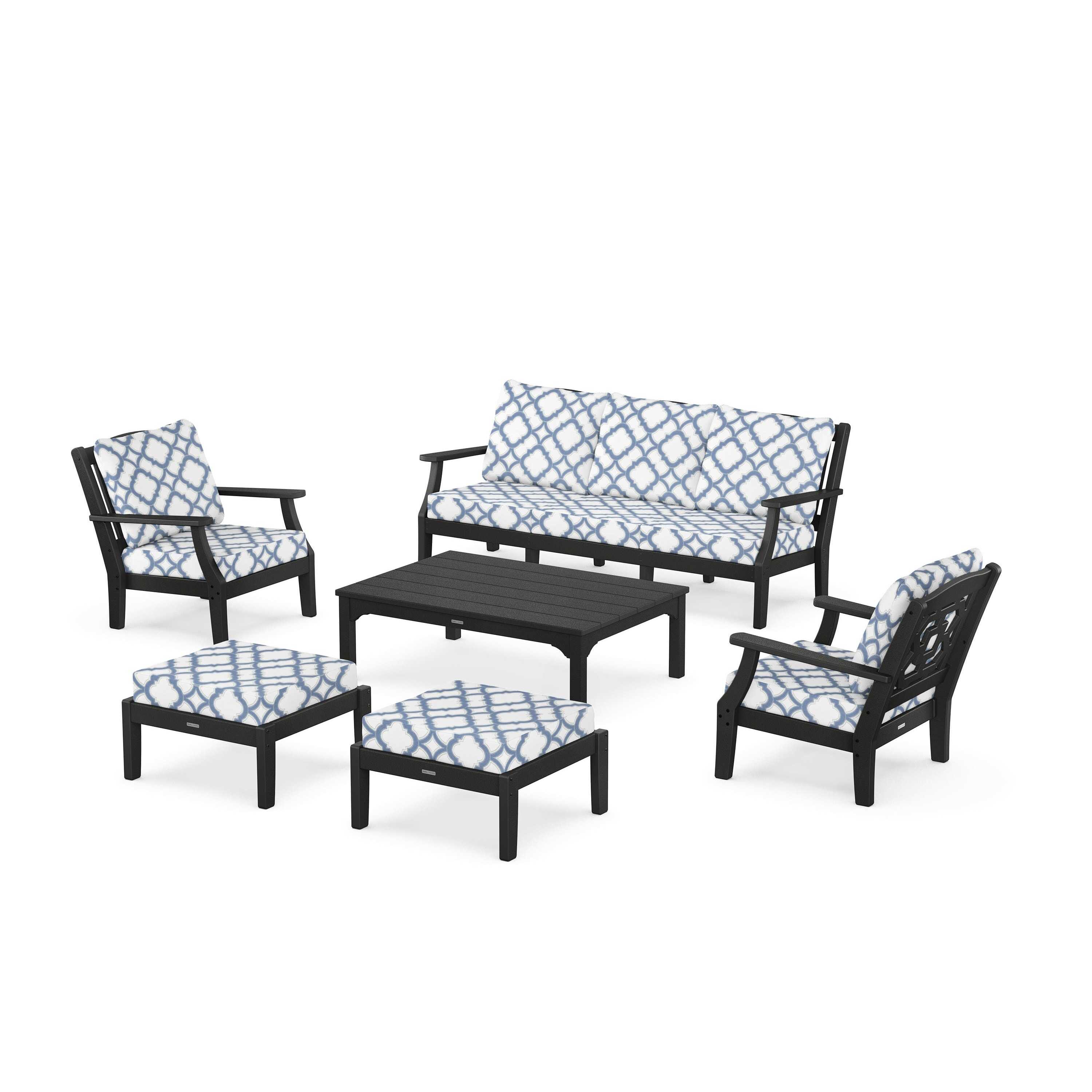 Chinoiserie 6-Piece Lounge Sofa Set