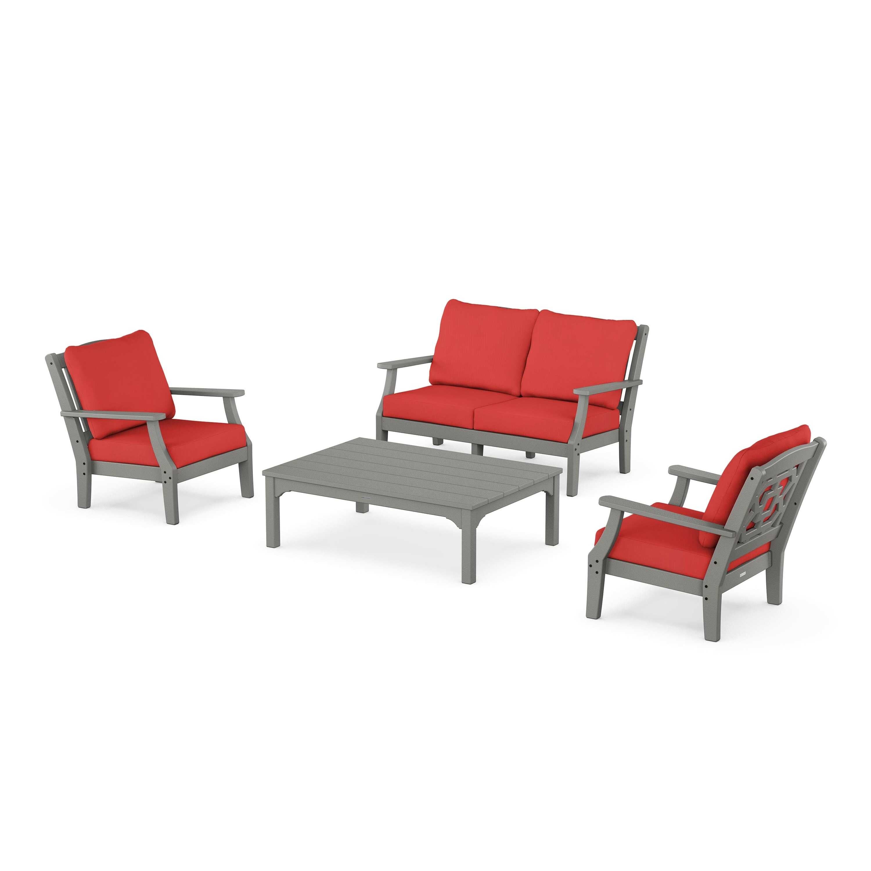 Chinoiserie 4-Piece Deep Seating Set with Loveseat