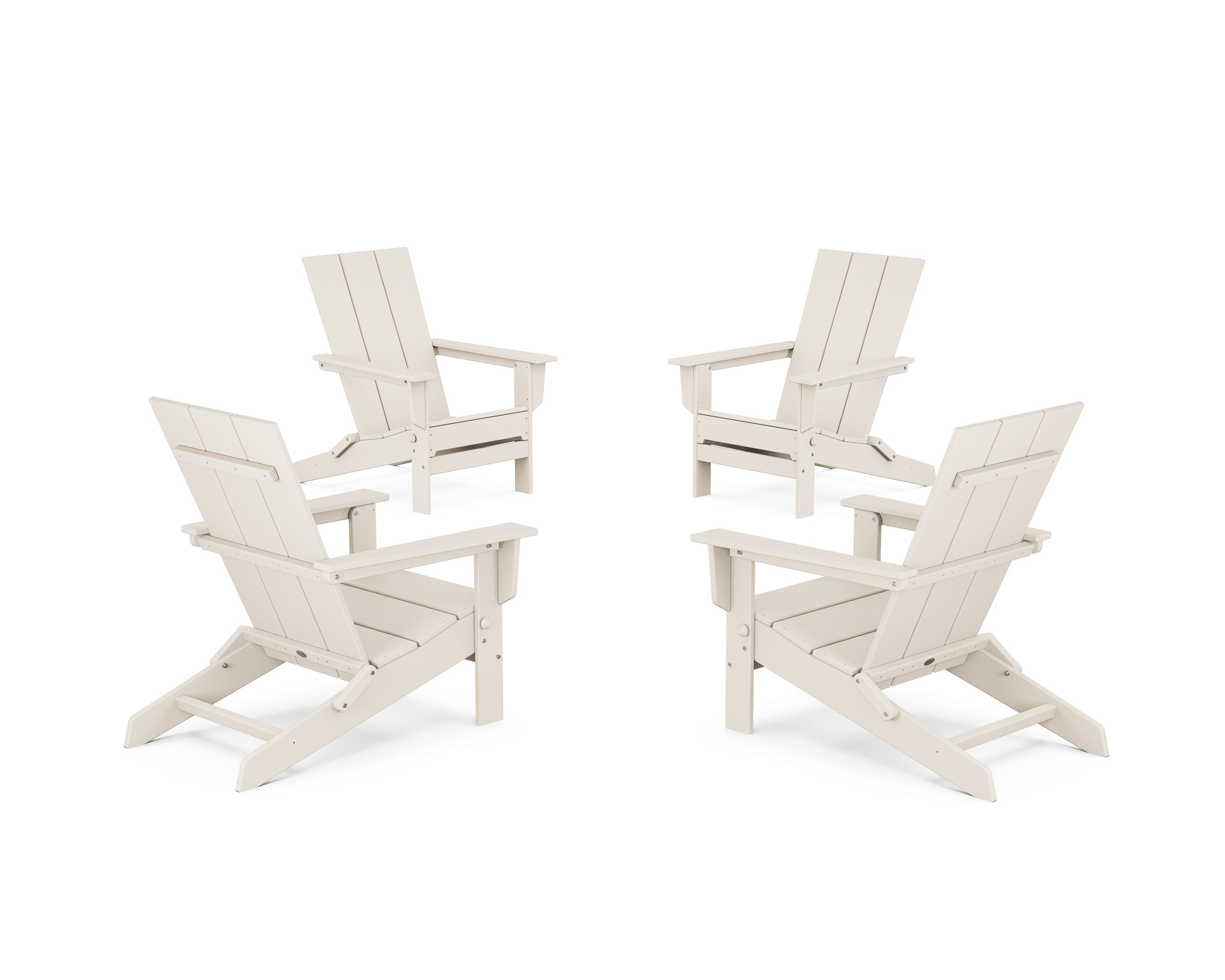 4-Piece Modern Studio Folding Adirondack Chair Conversation Set