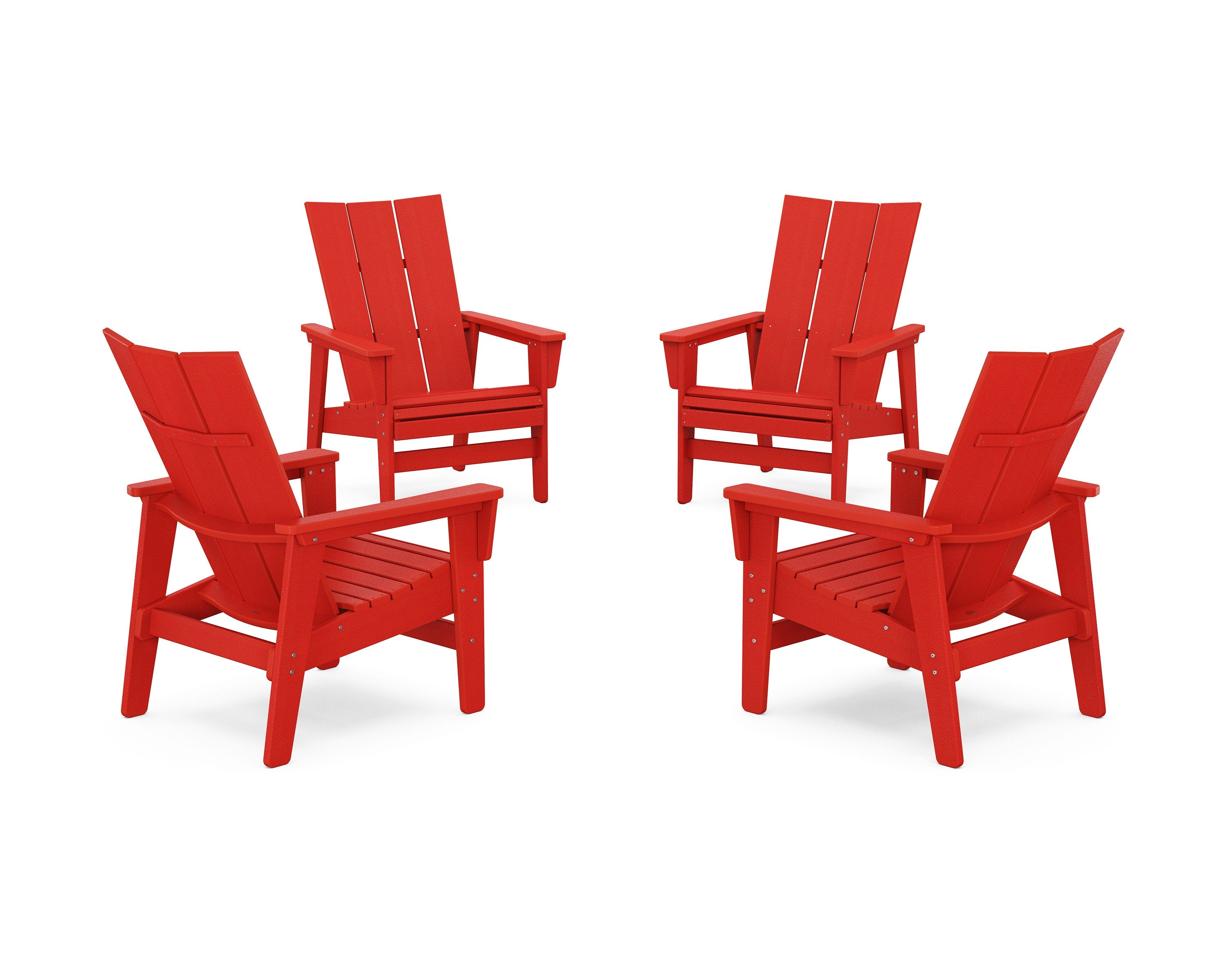 4-Piece Modern Grand Upright Adirondack Chair Conversation Set