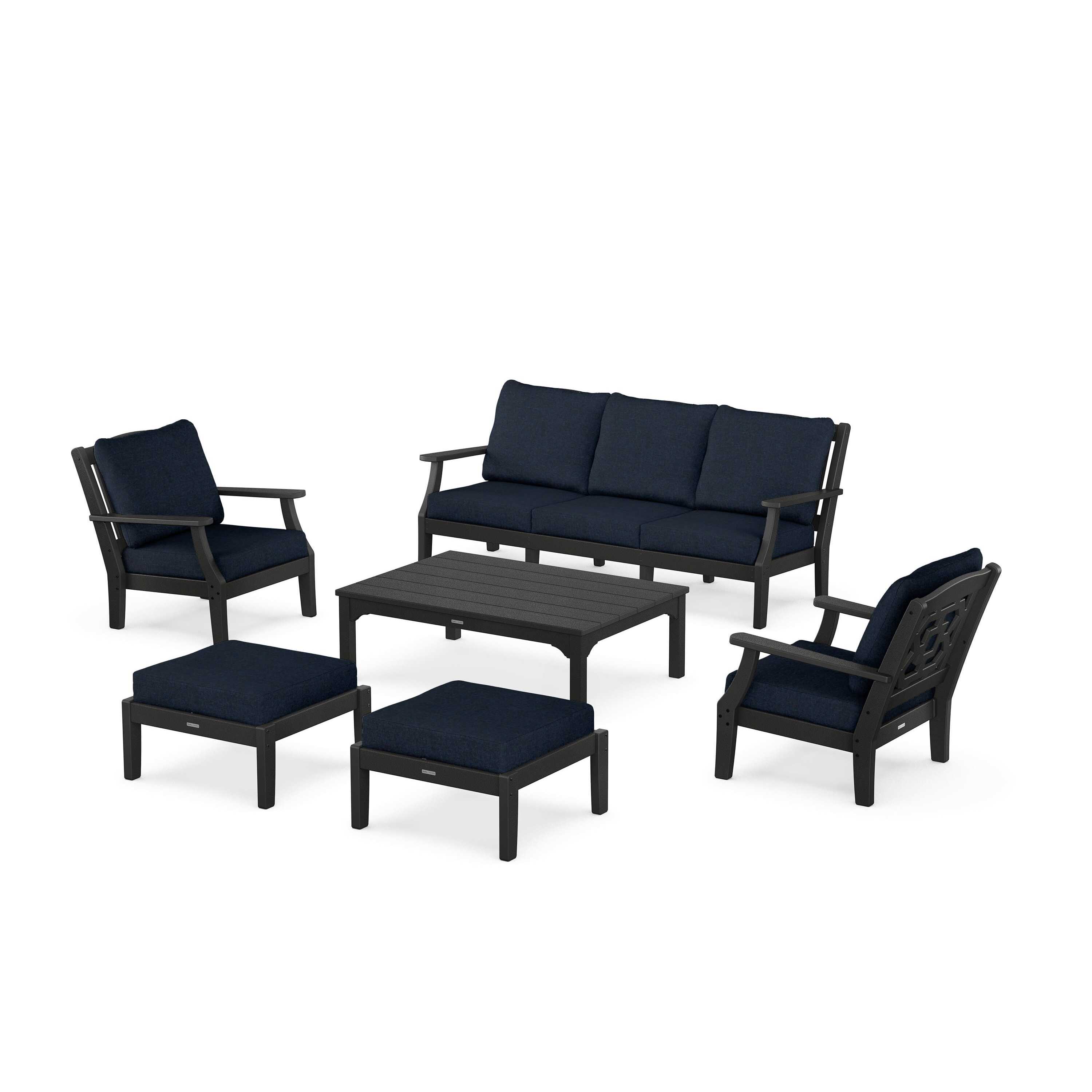 Chinoiserie 6-Piece Lounge Sofa Set