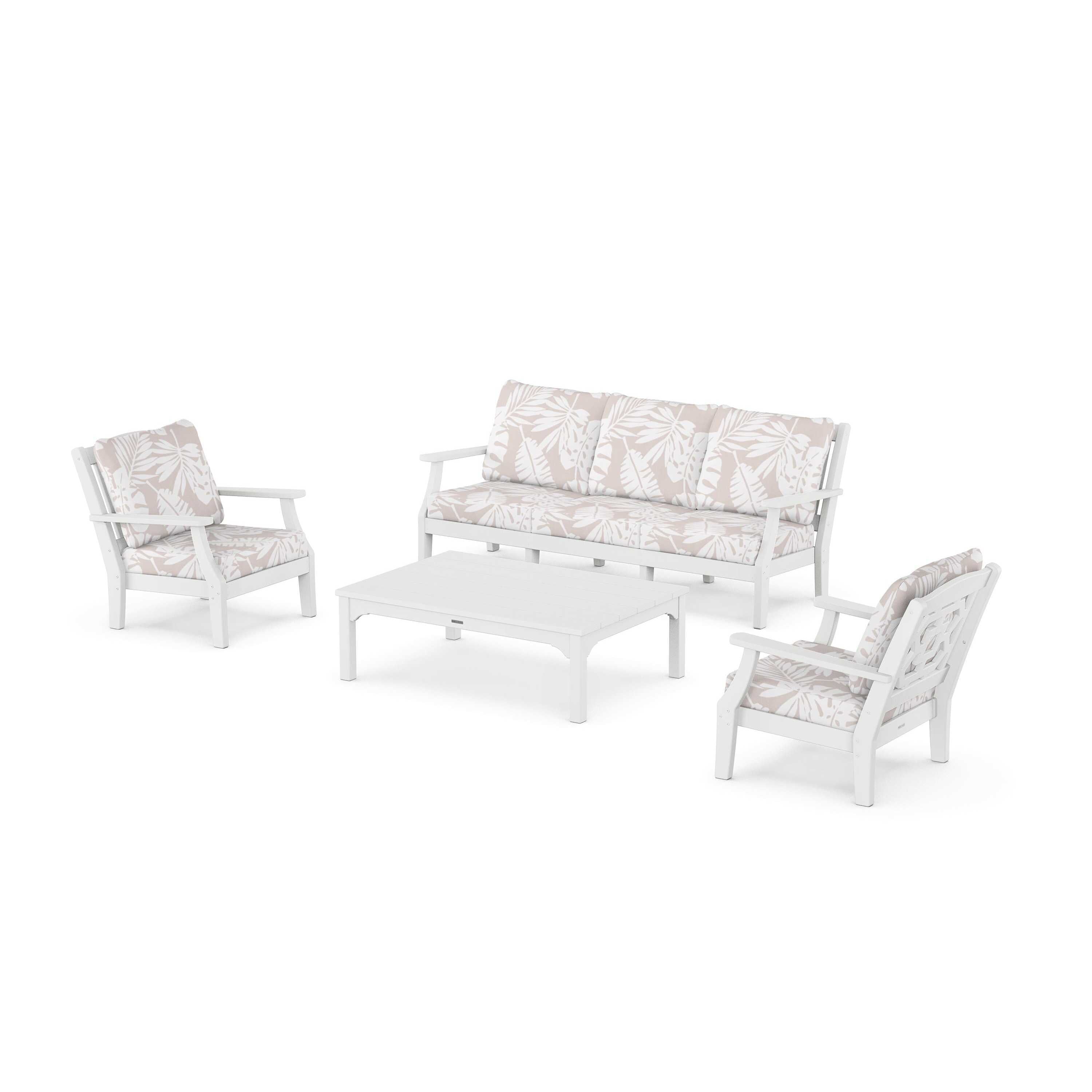 Chinoiserie 4-Piece Deep Seating Set with Sofa