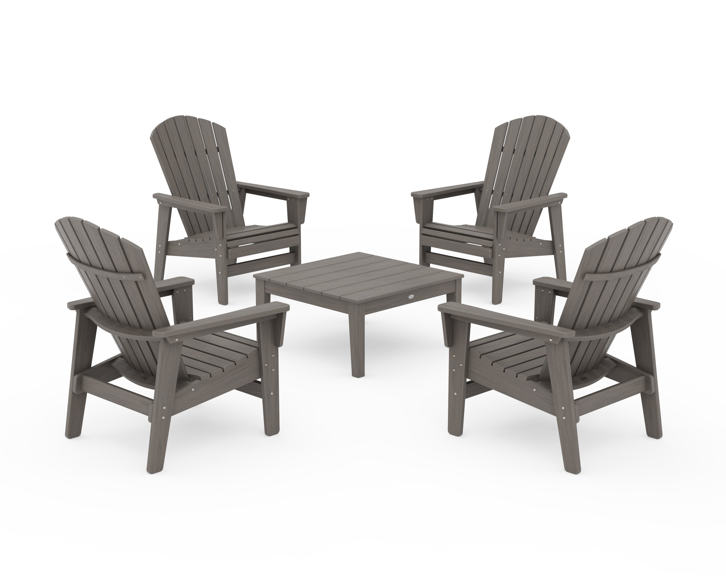 5-Piece Nautical Grand Upright Adirondack Chair Conversation Group
