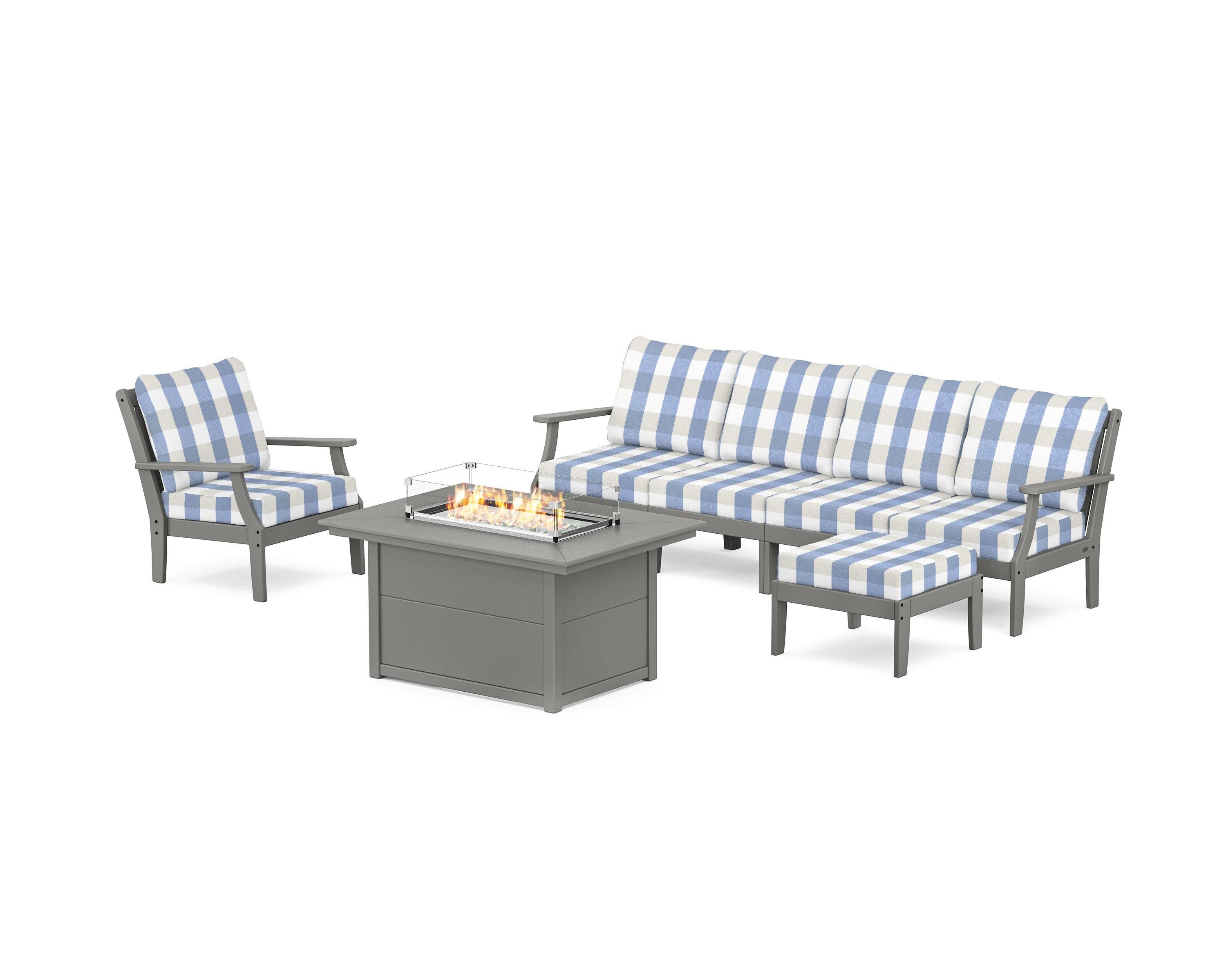 Braxton Sectional Lounge and Fire Pit Set