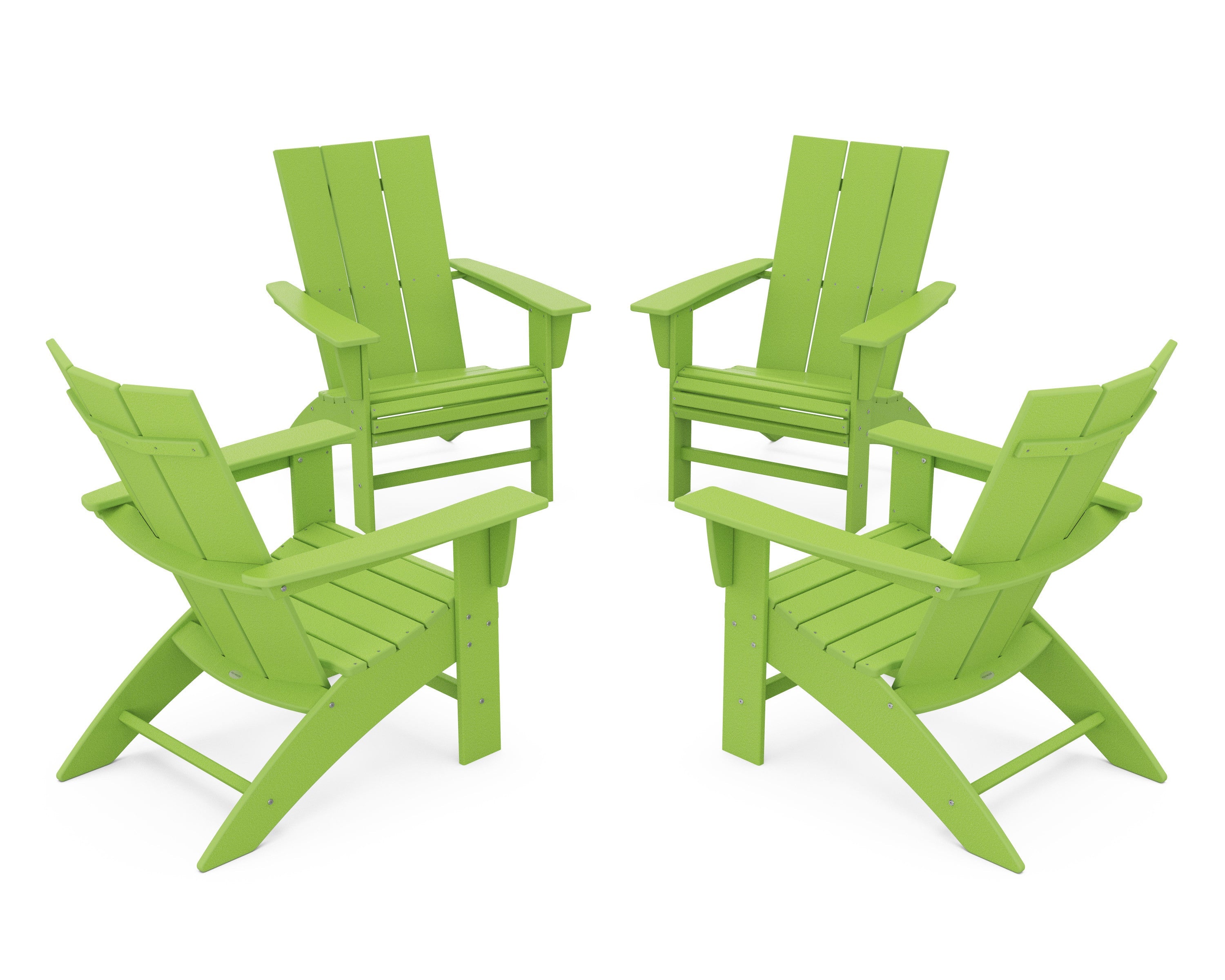 4-Piece Modern Curveback Adirondack Conversation Set