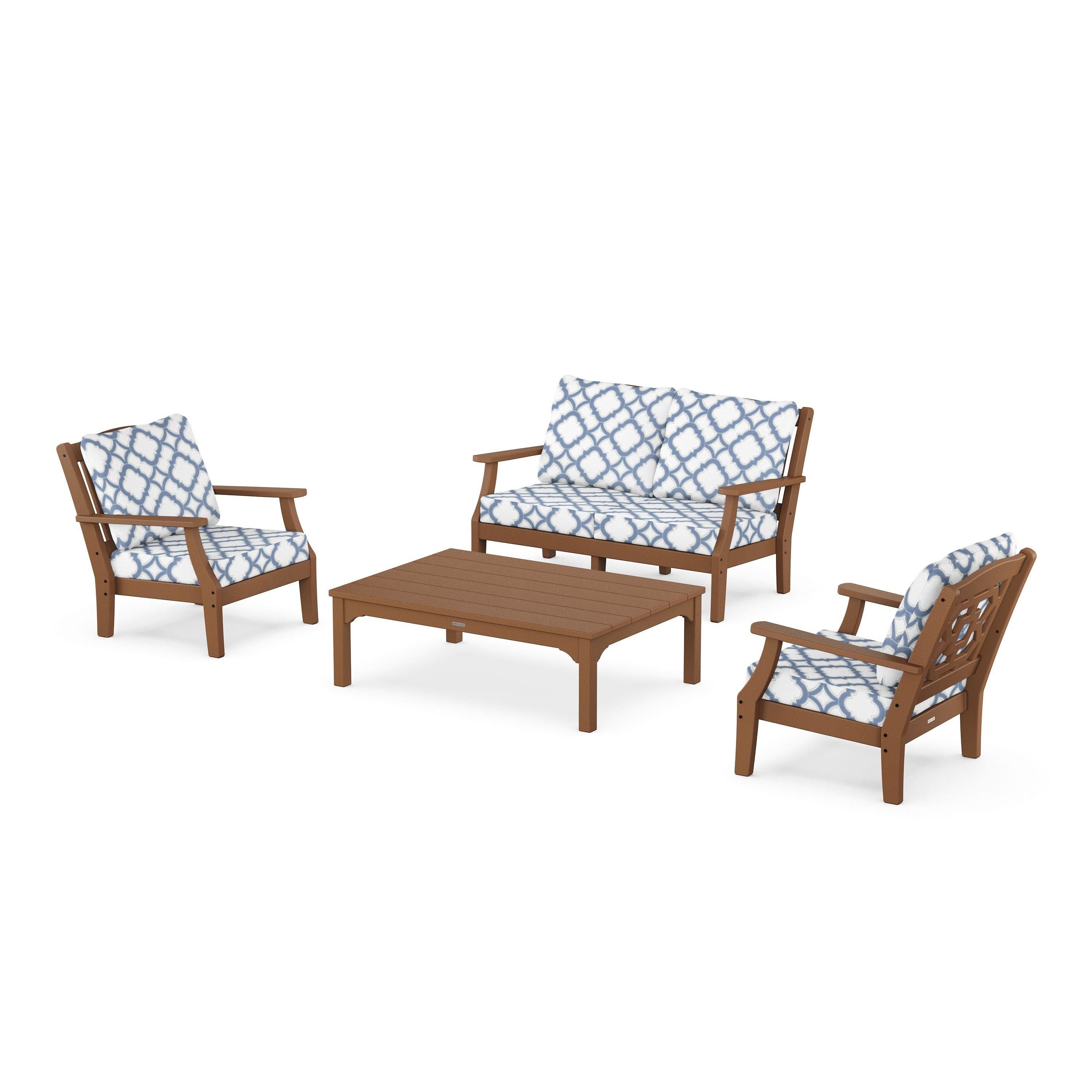 Chinoiserie 4-Piece Deep Seating Set with Loveseat