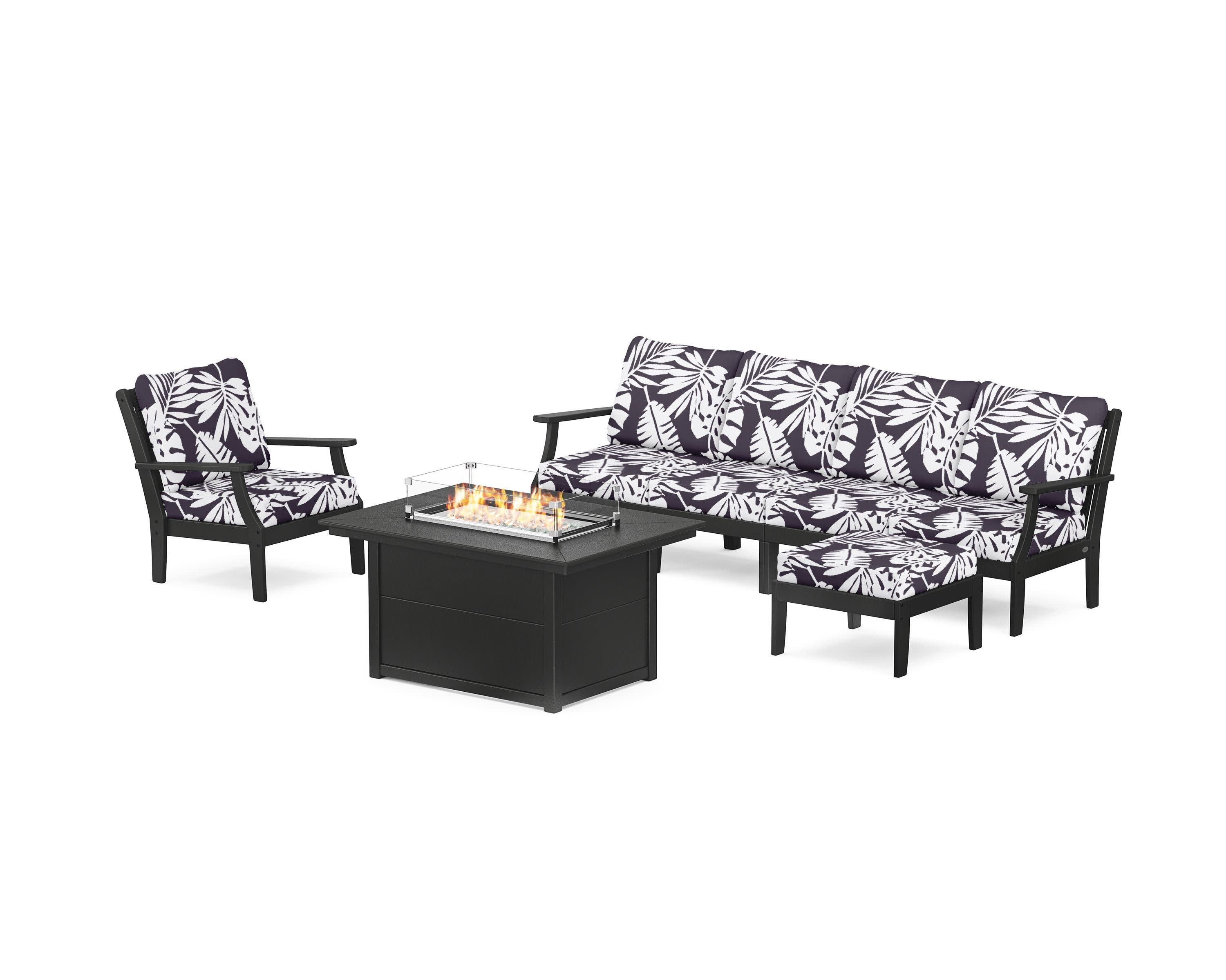 Braxton Sectional Lounge and Fire Pit Set