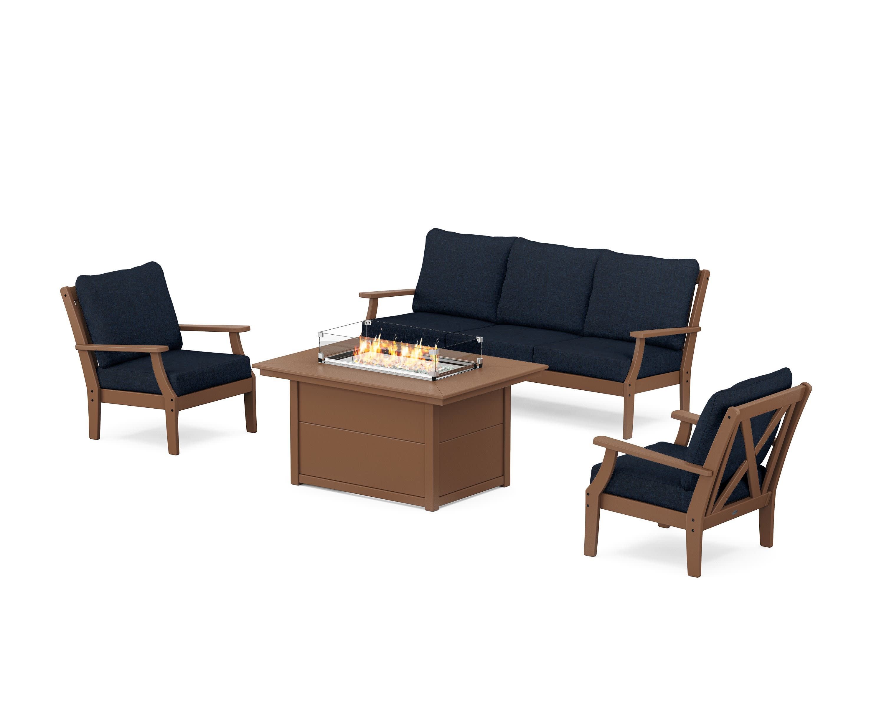 Braxton Deep Seating Fire Pit Table Set