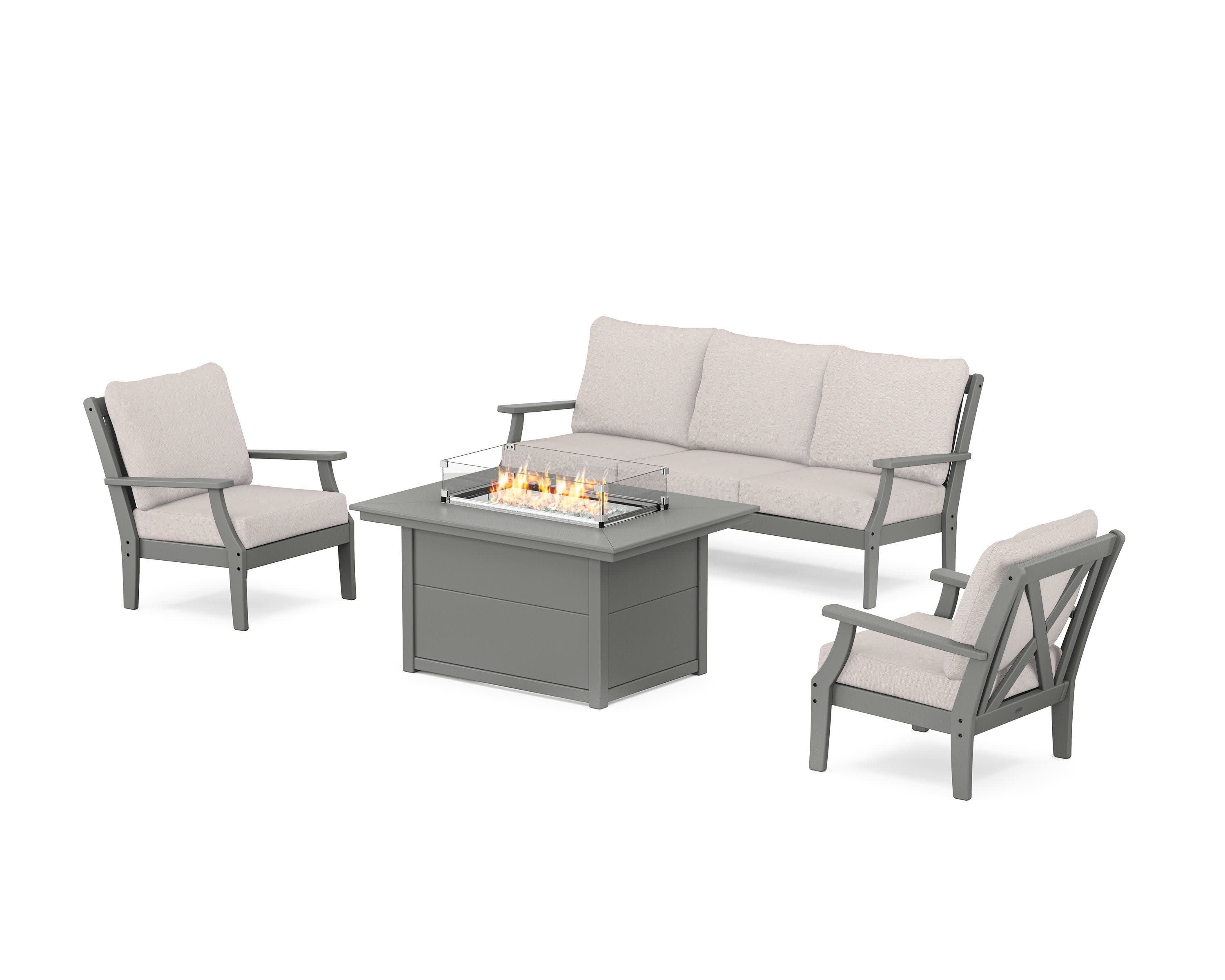 Braxton Deep Seating Fire Pit Table Set