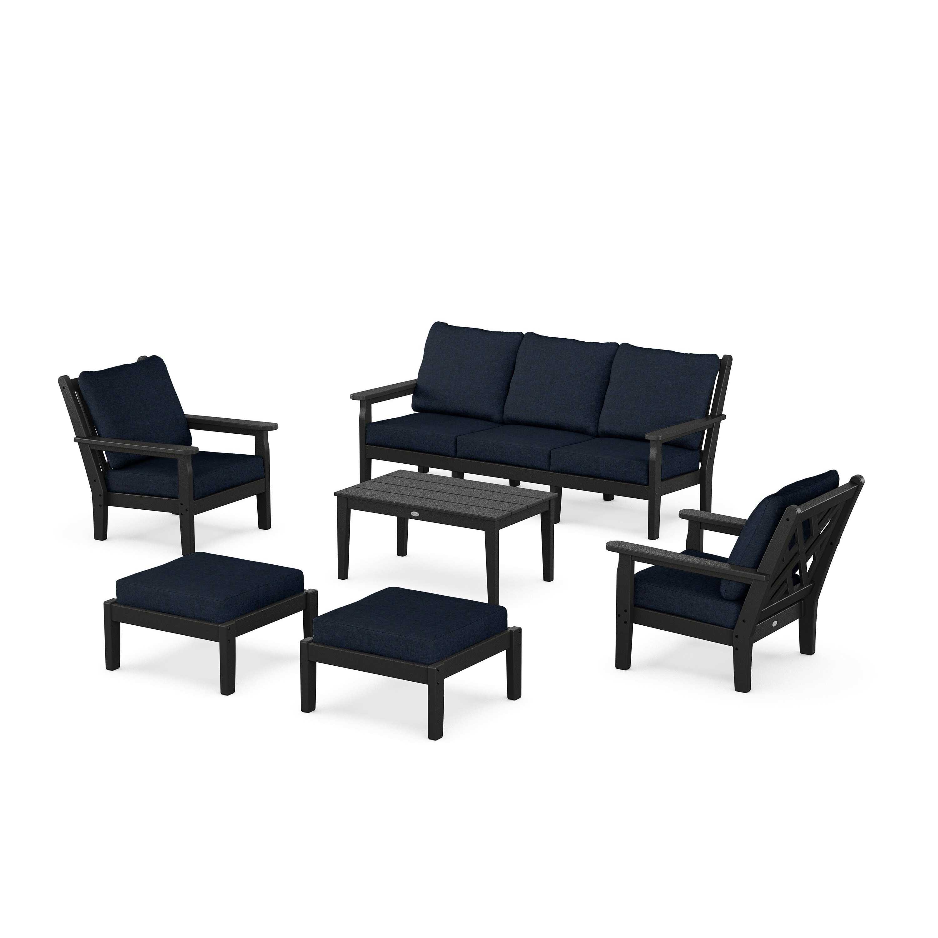 Chippendale 6-Piece Lounge Sofa Set