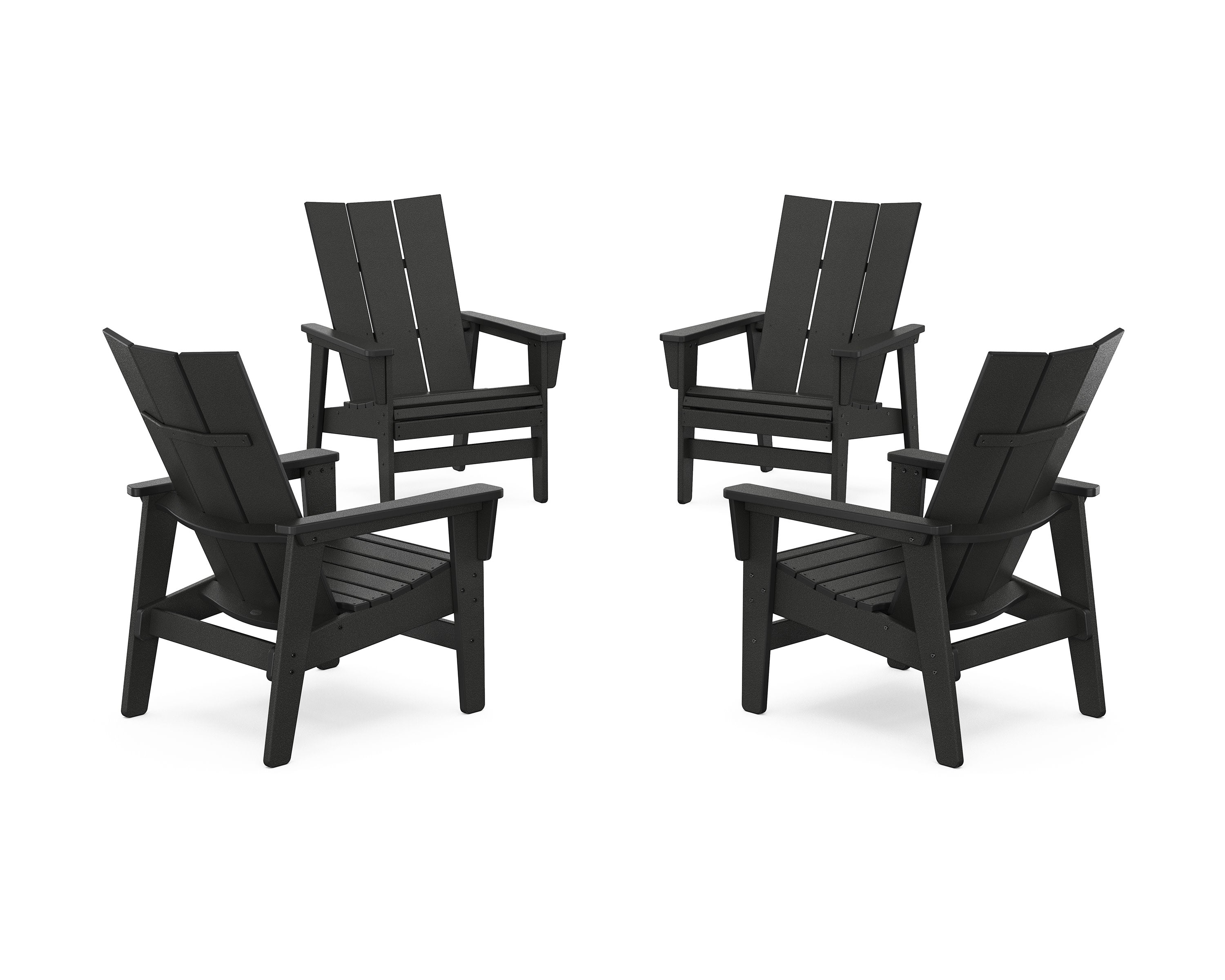 4-Piece Modern Grand Upright Adirondack Chair Conversation Set