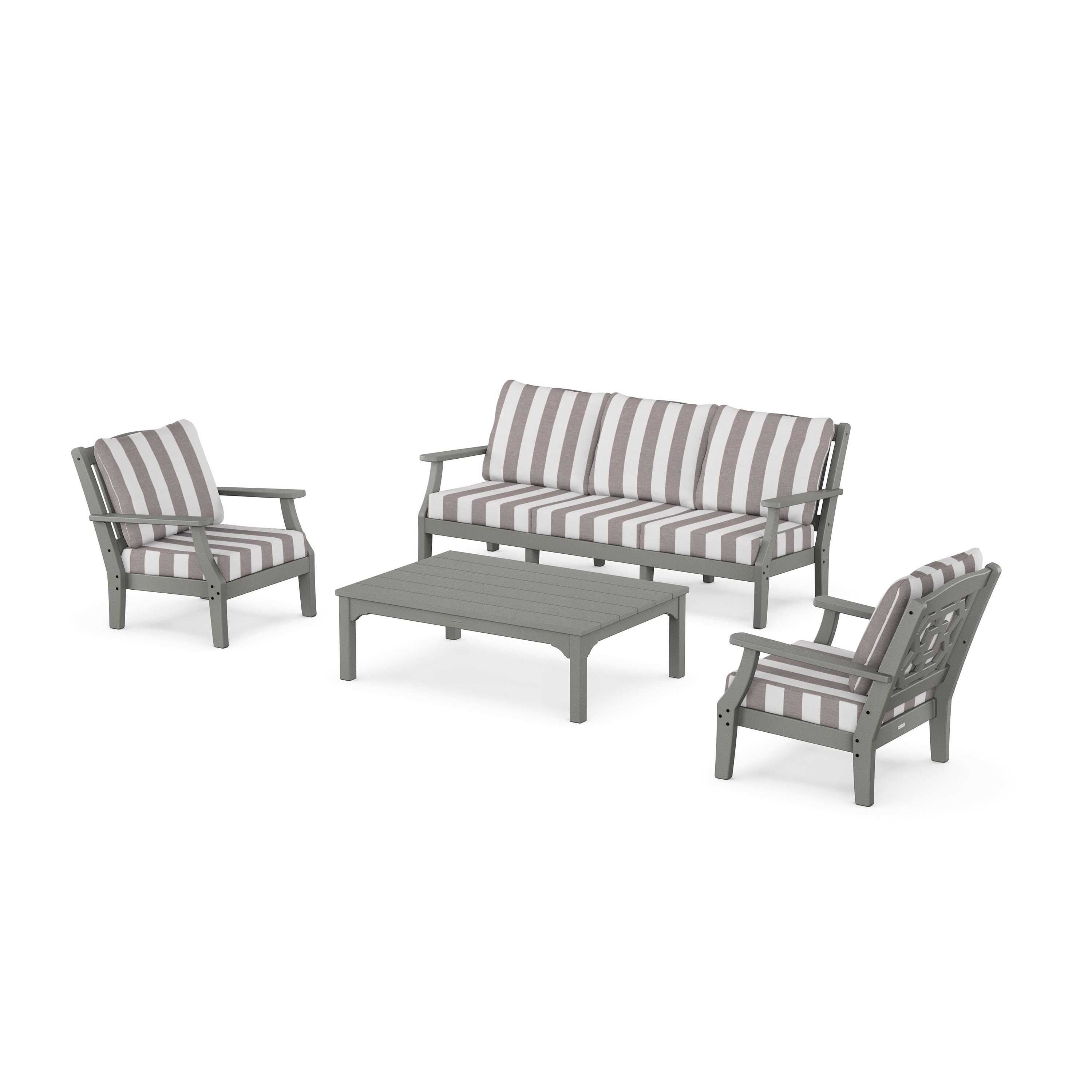 Chinoiserie 4-Piece Deep Seating Set with Sofa