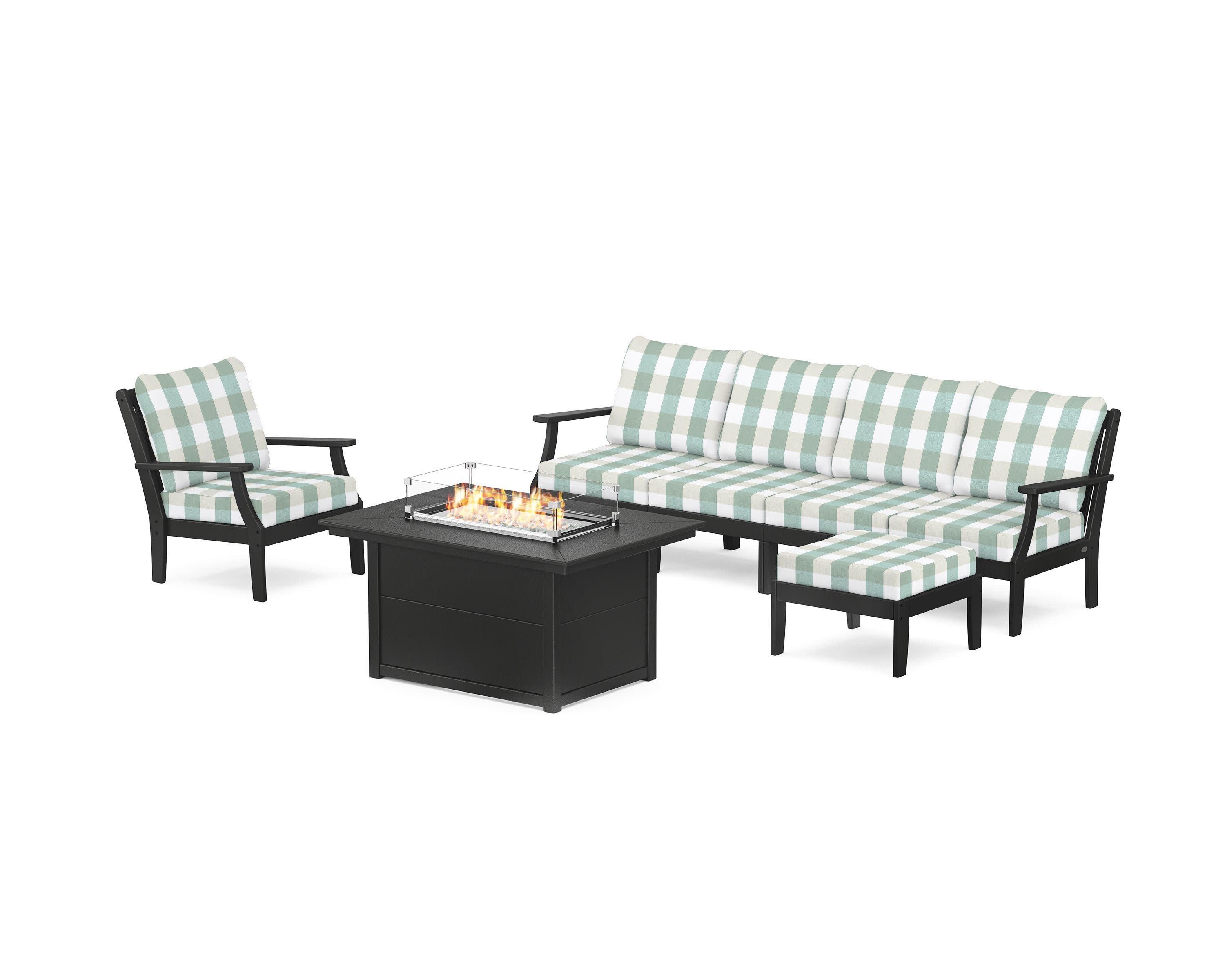 Braxton Sectional Lounge and Fire Pit Set
