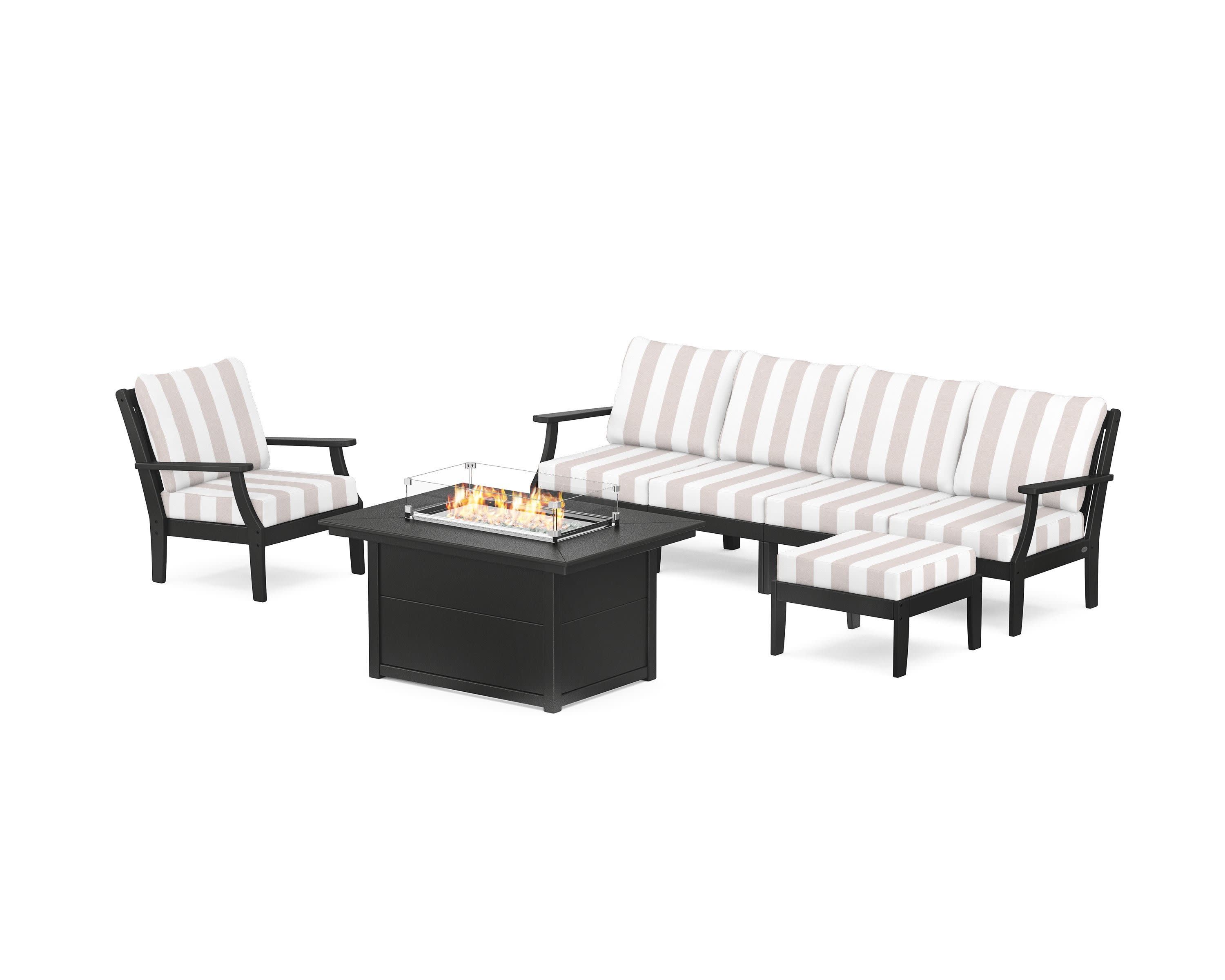 Braxton Sectional Lounge and Fire Pit Set