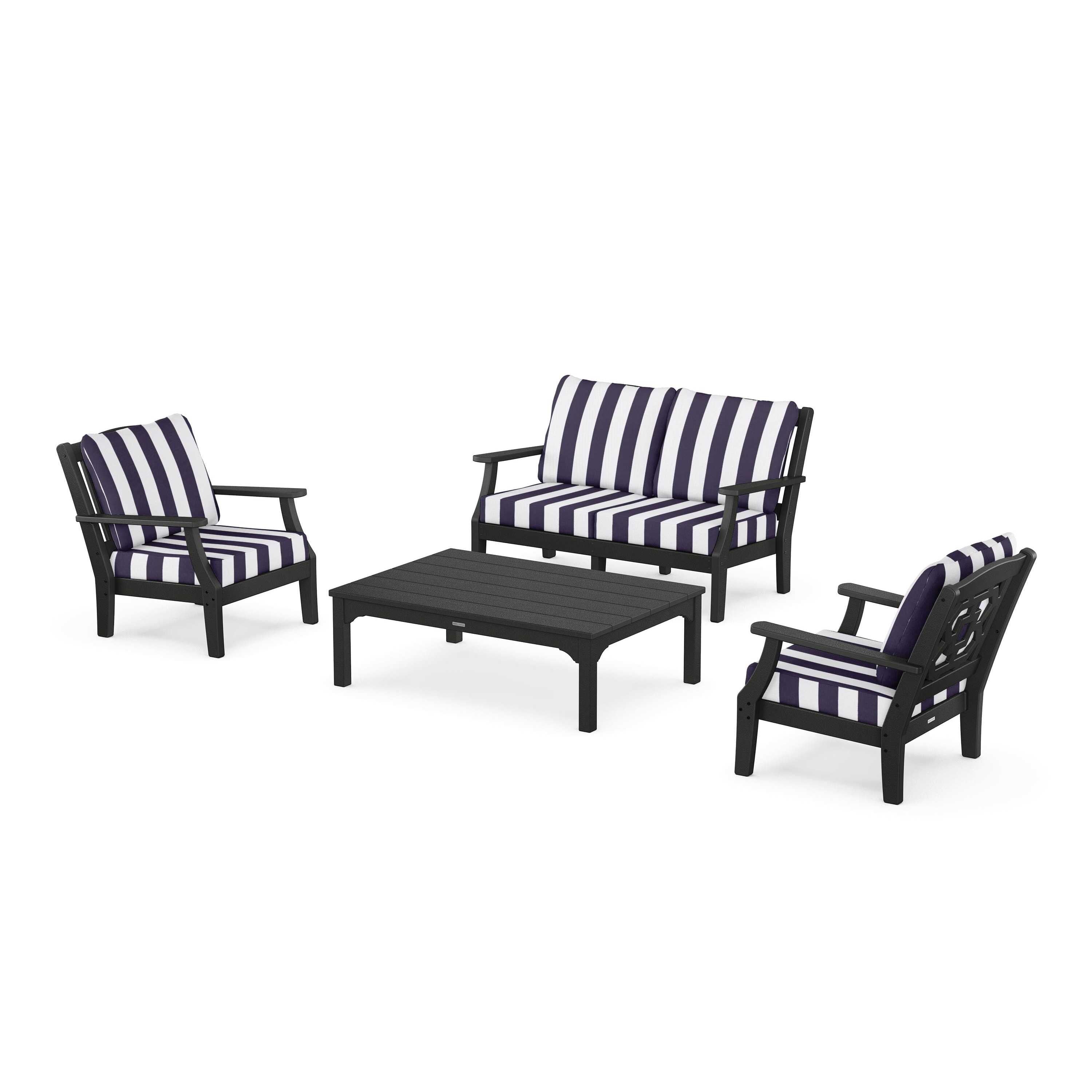 Chinoiserie 4-Piece Deep Seating Set with Loveseat