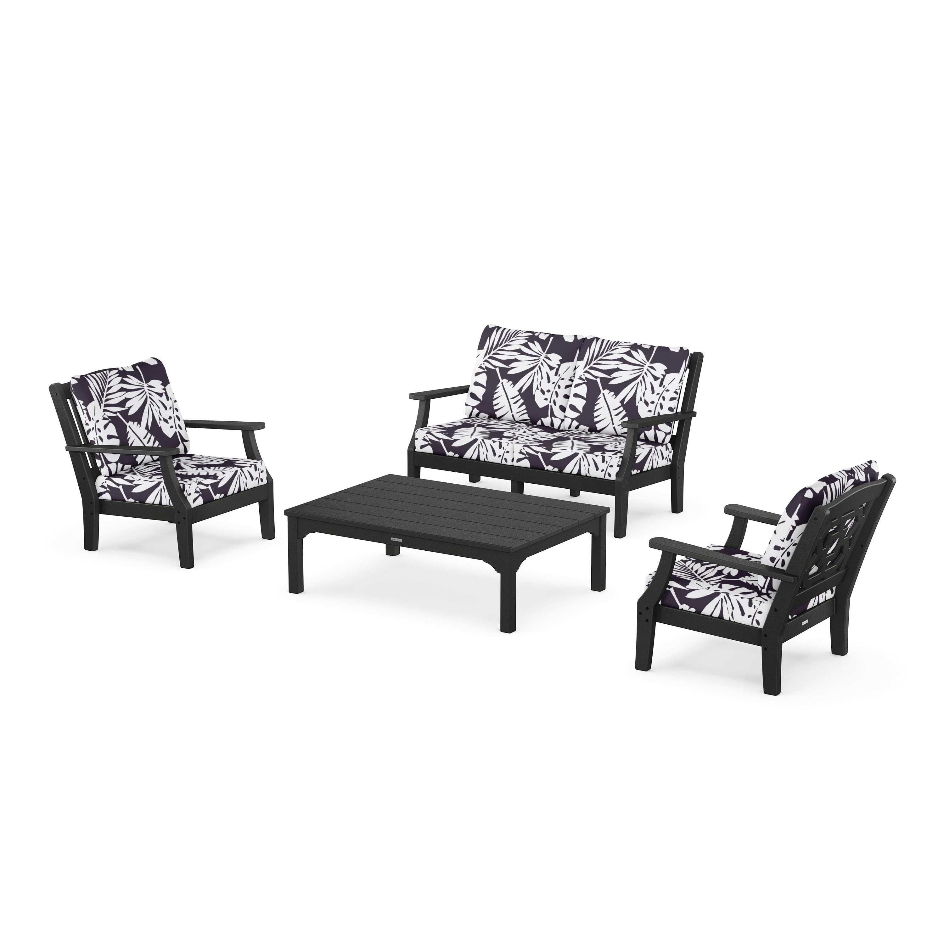 Chinoiserie 4-Piece Deep Seating Set with Loveseat