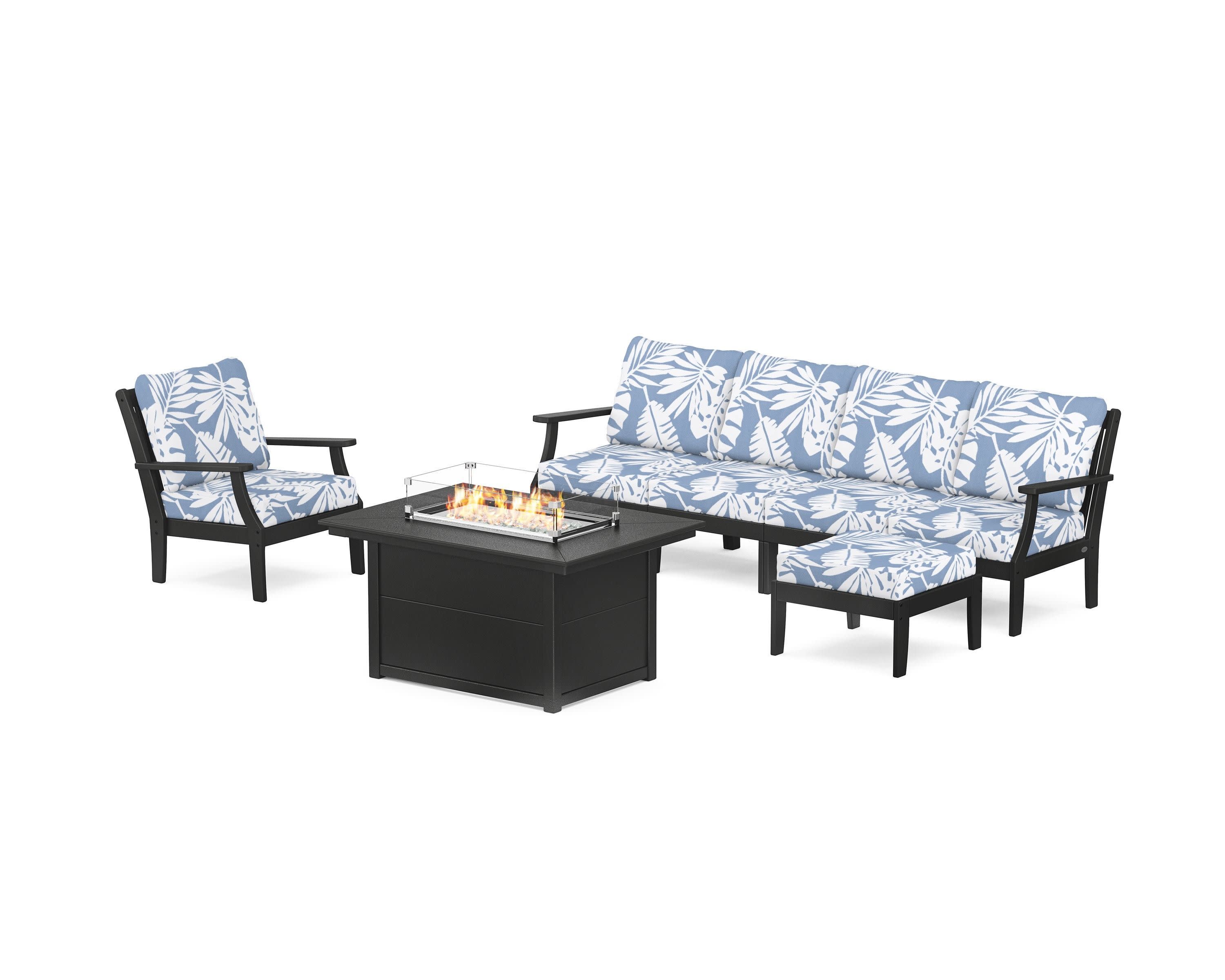 Braxton Sectional Lounge and Fire Pit Set