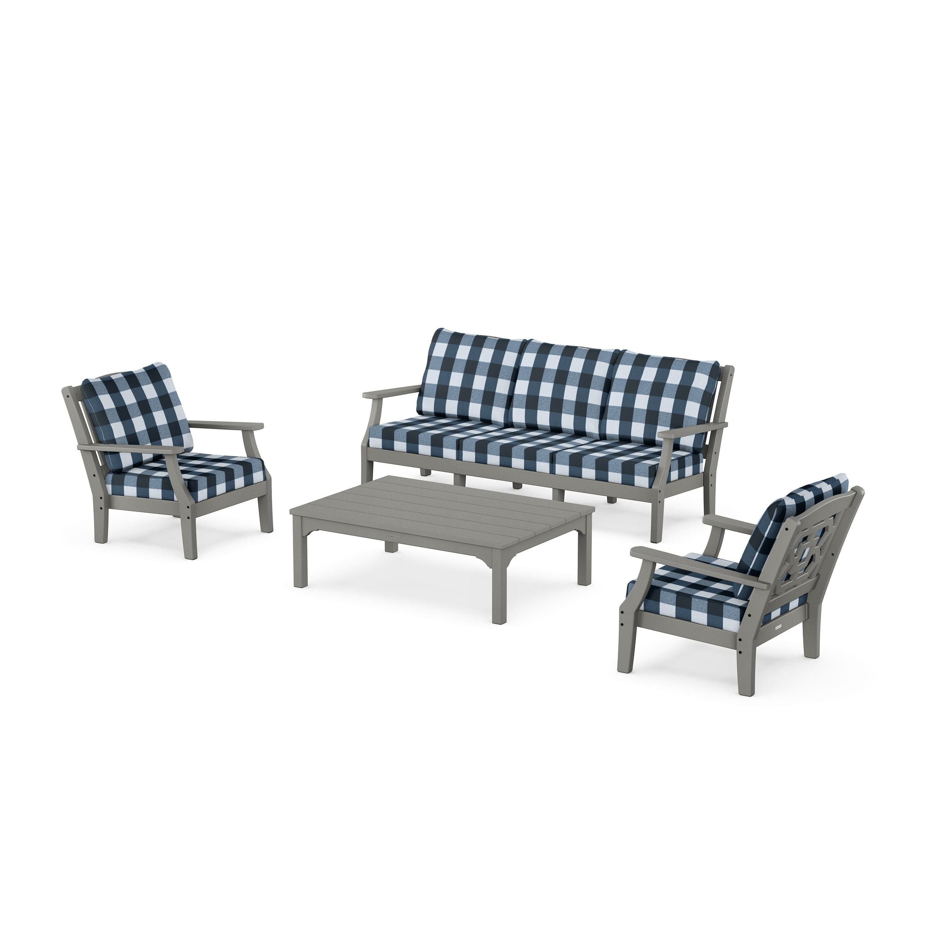 Chinoiserie 4-Piece Deep Seating Set with Sofa