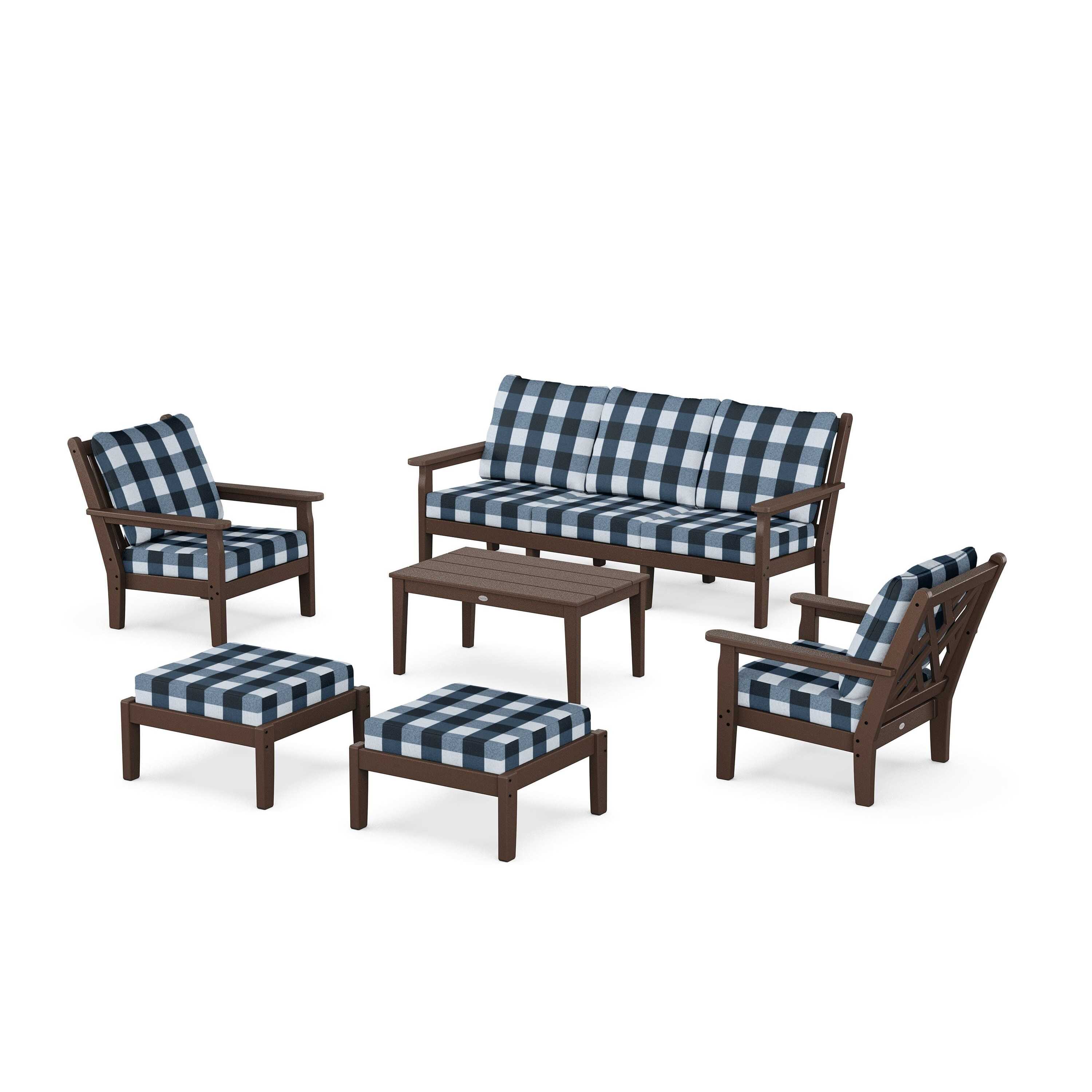 Chippendale 6-Piece Lounge Sofa Set