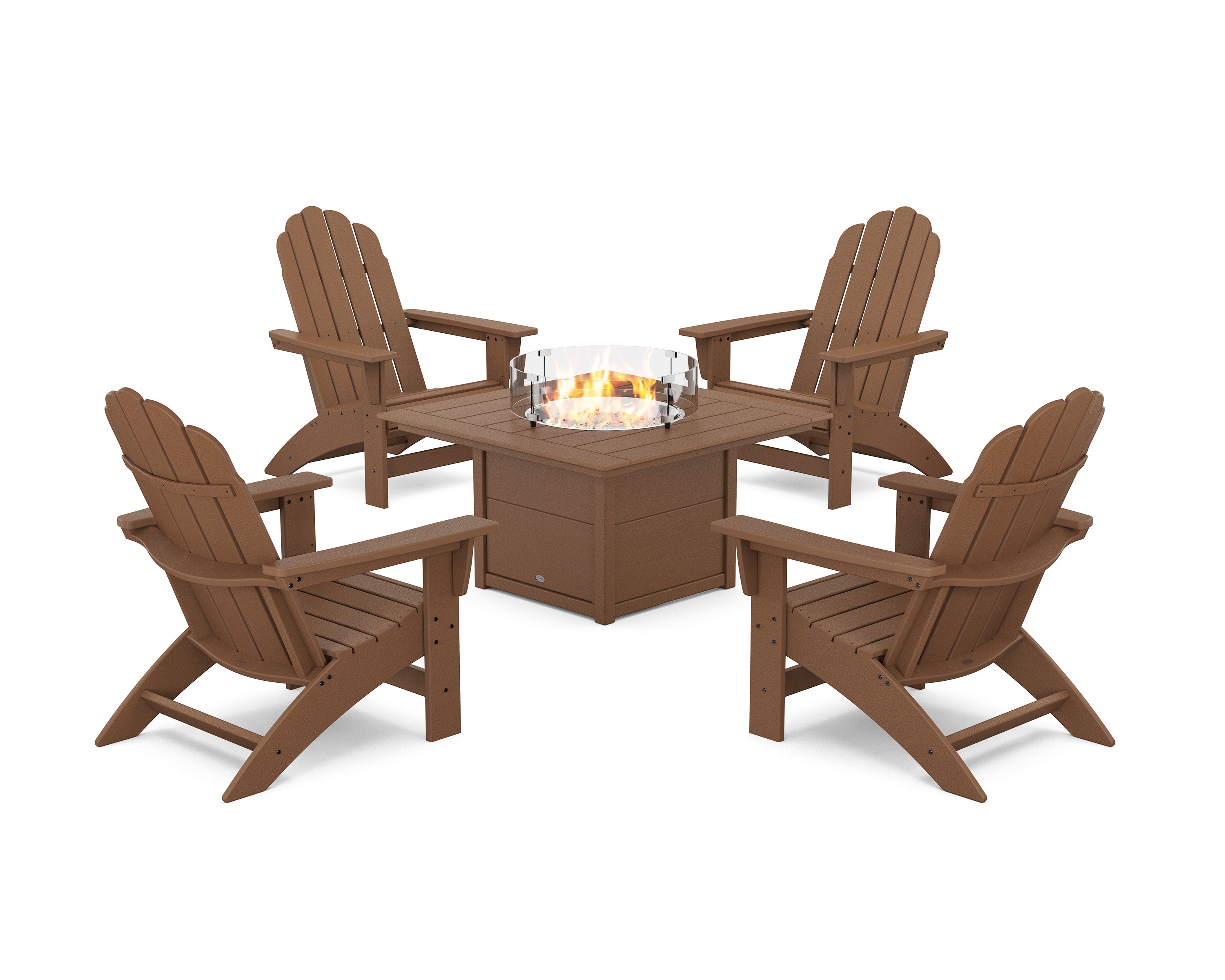 5-Piece Vineyard Grand Adirondack Conversation Set with Fire Pit Table